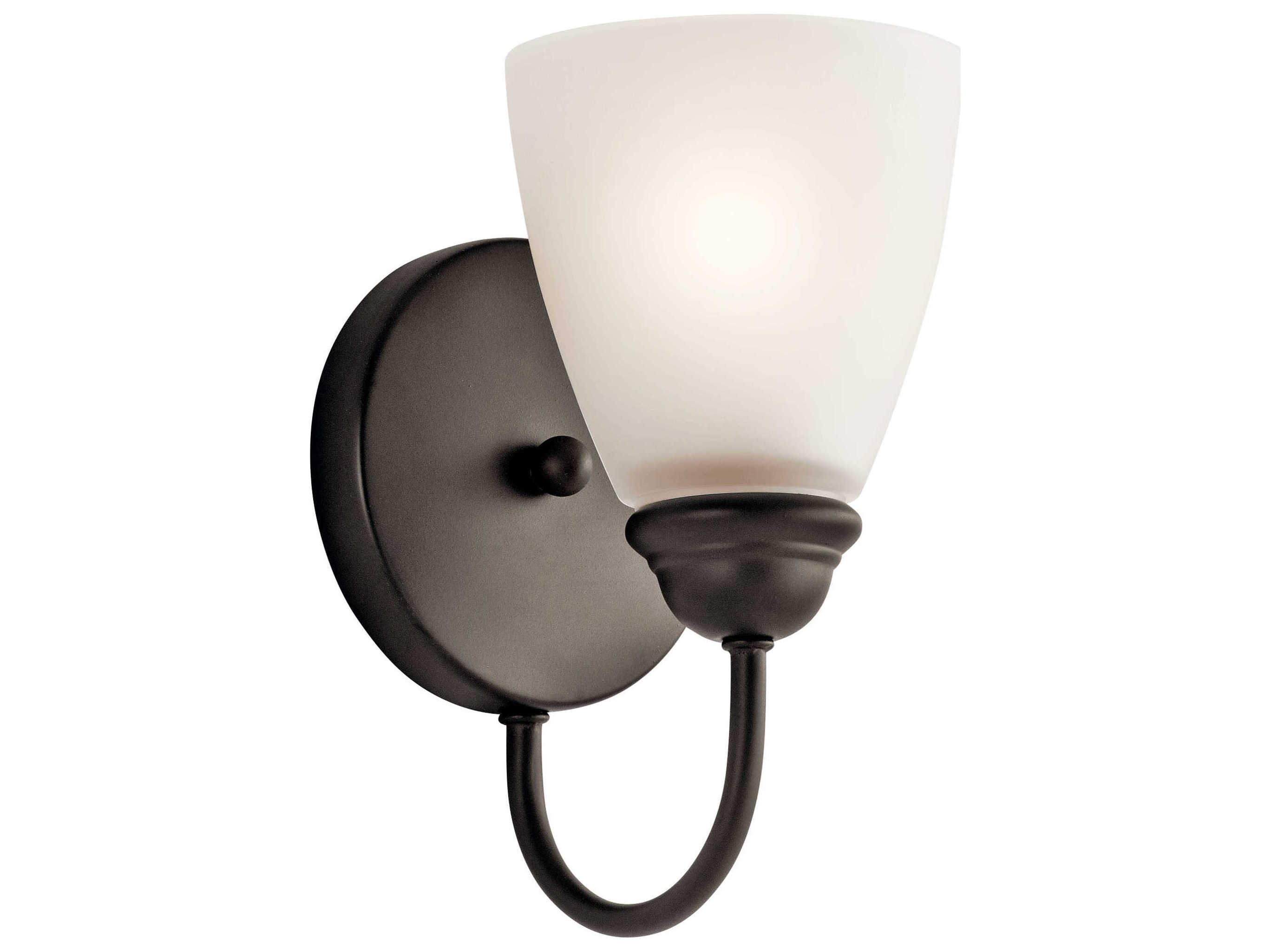 Kichler Jolie 1-Light Olde Bronze Glass Wall Sconce