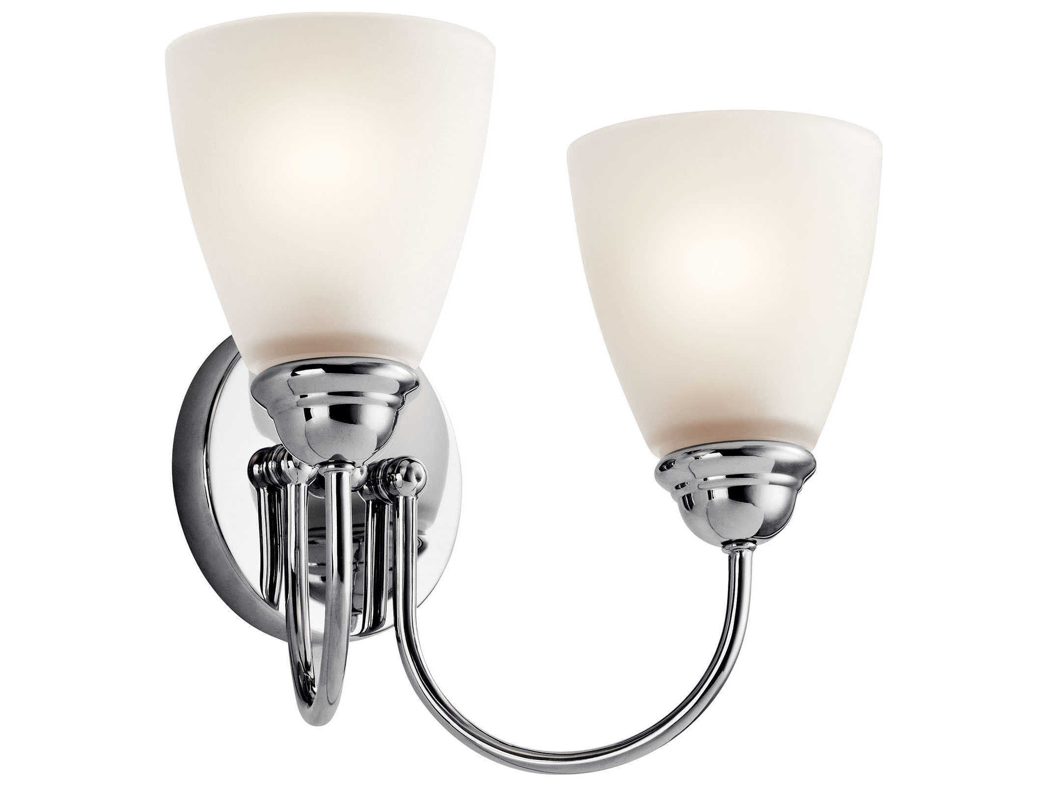 Kichler Jolie 2-Light Chrome Glass Vanity Light