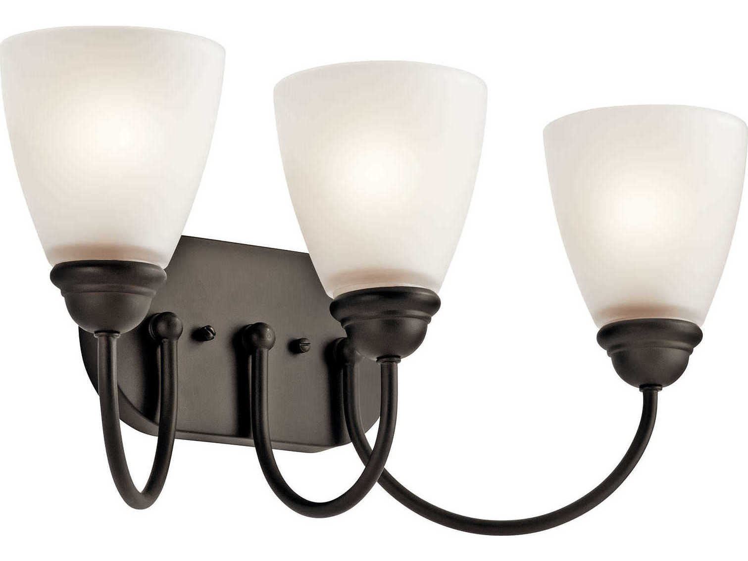 Kichler Jolie 3-Light Olde Bronze Glass Vanity Light