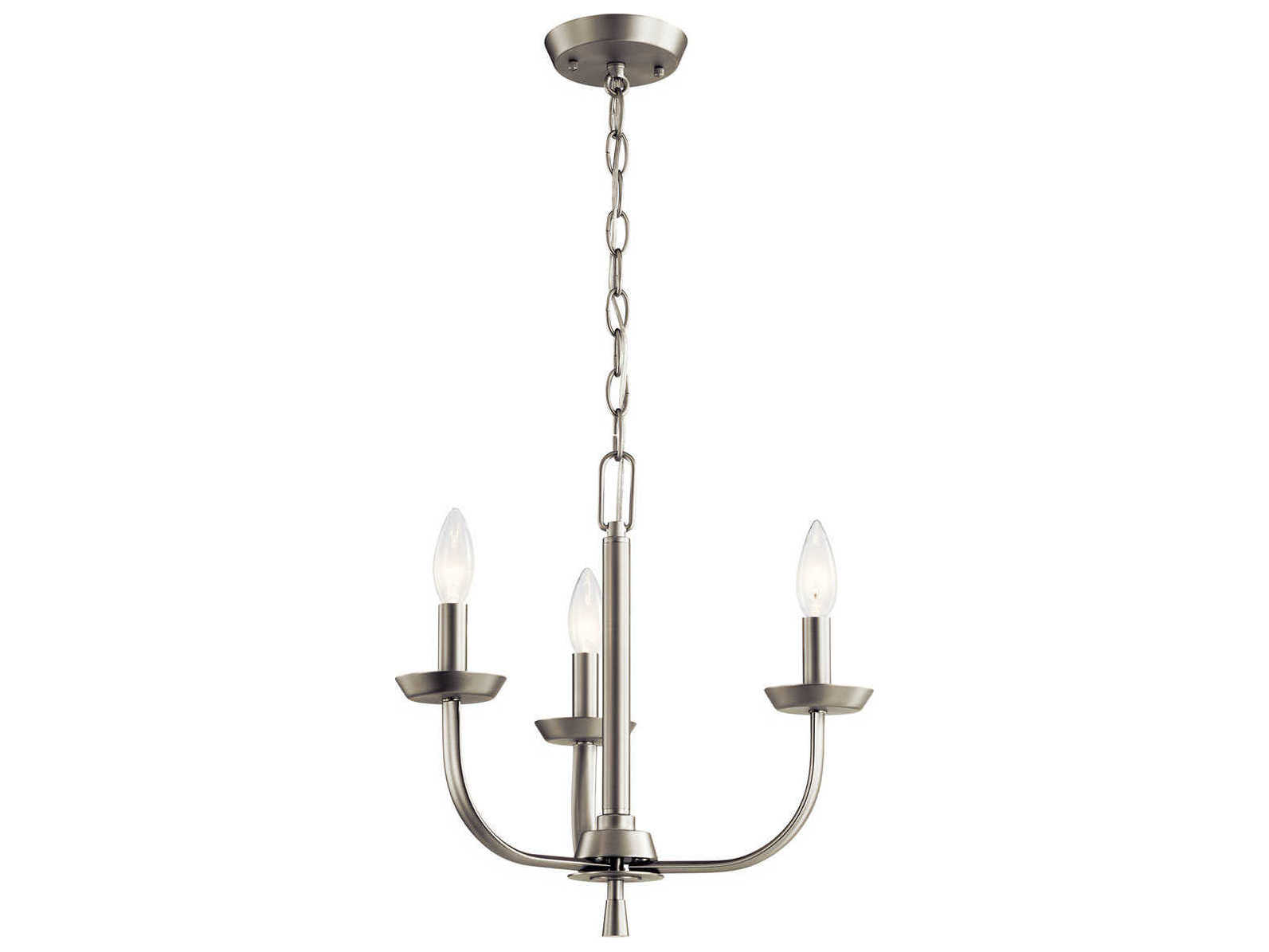 Kichler Kennewick 3-Light Brushed Nickel Candelabra Chandelier