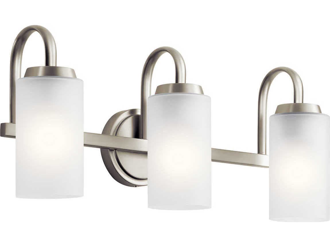 Kichler Kennewick 3-Light Brushed Nickel Glass Vanity Light