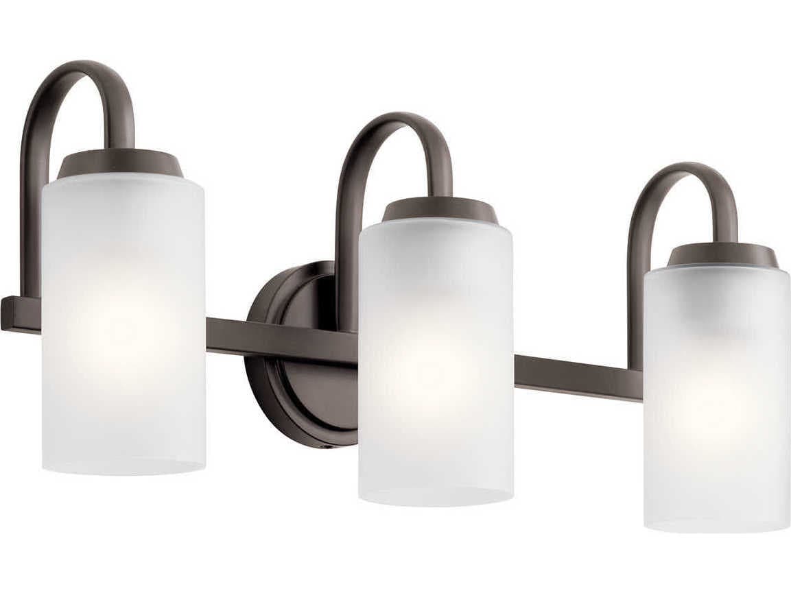 Kichler Kennewick 3-Light Olde Bronze Glass Vanity Light