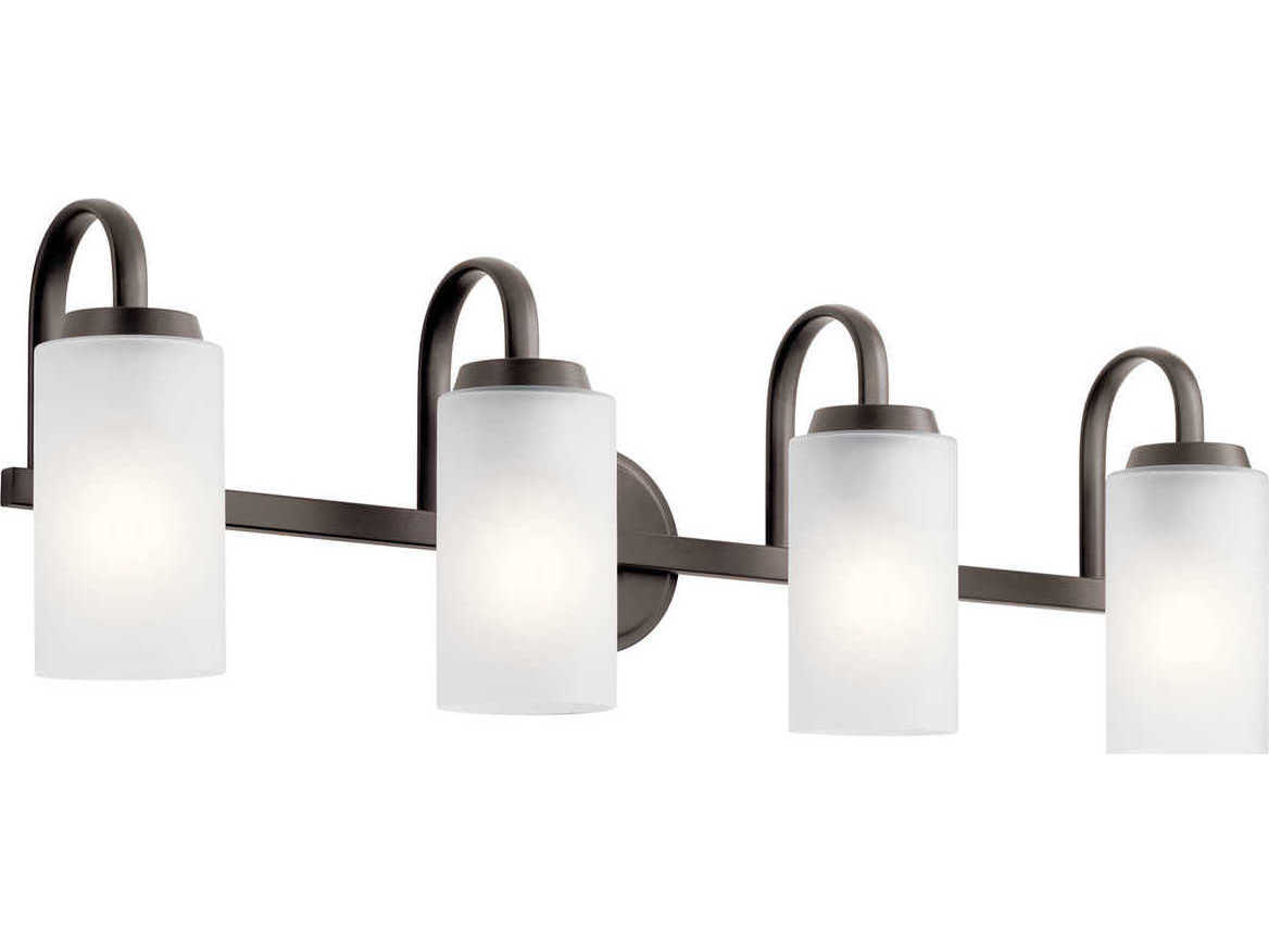 Kichler Kennewick 4-Light Olde Bronze Glass Vanity Light
