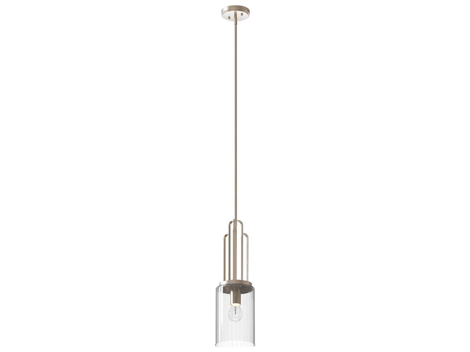 Kichler Kimrose 1-Light Polished Nickel Glass Cylinder Mini Pendant