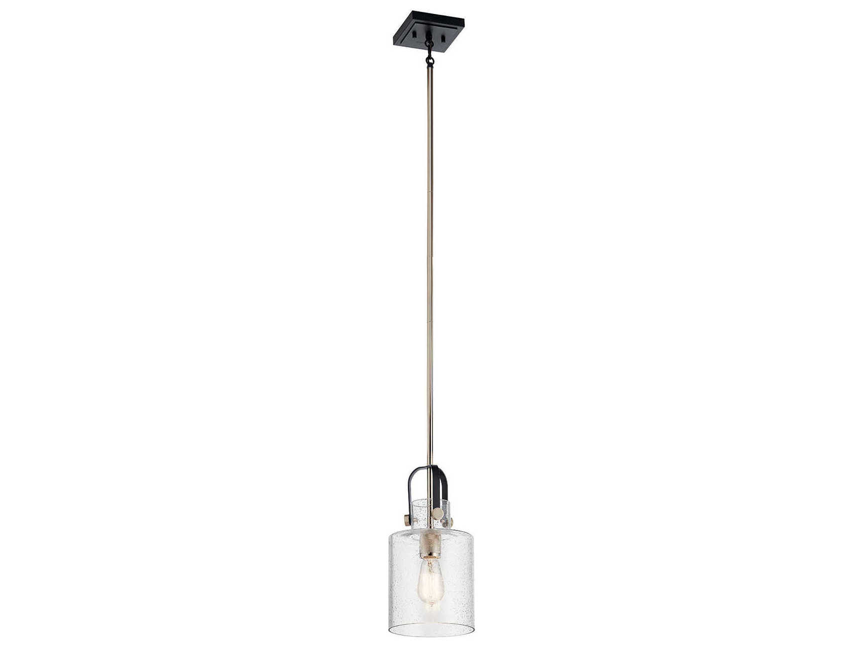 Kichler Kitner 1-Light Polished Nickel Glass Cylinder Mini Pendant