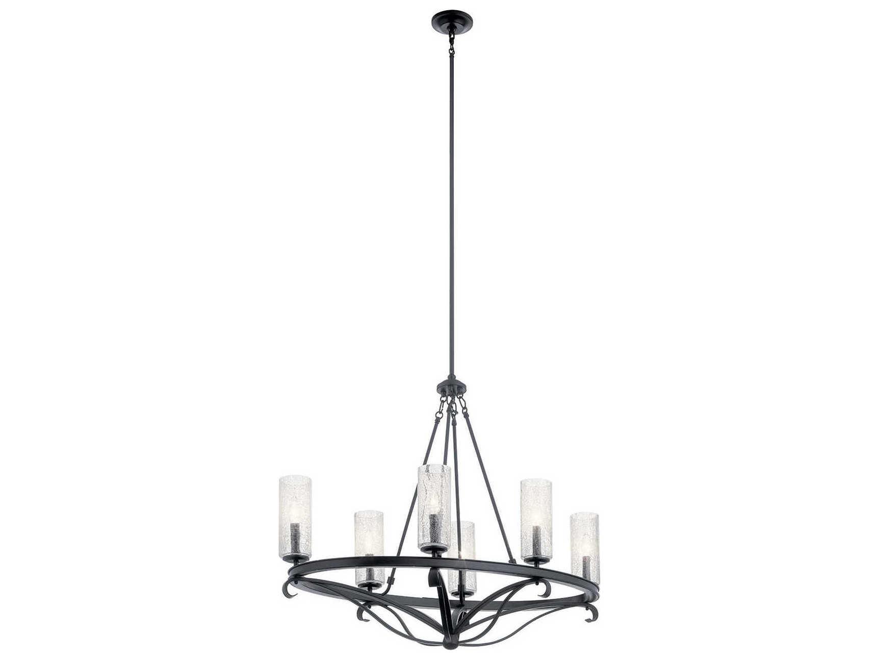 Kichler Krysia 6-Light Black Glass Cylinder Island Pendant