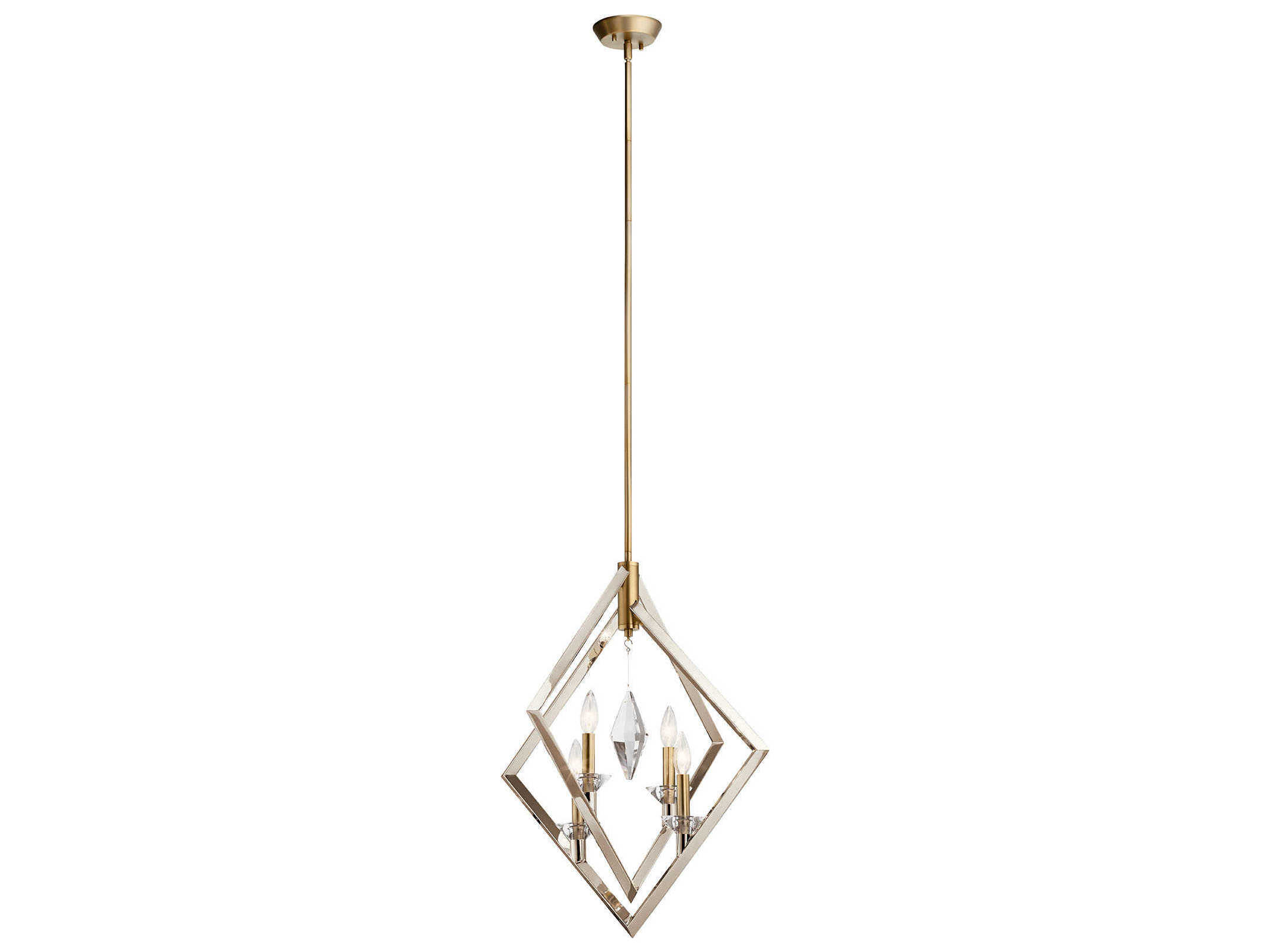 Kichler Layan 4-Light Polished Nickel Crystal Glass Geometric Pendant