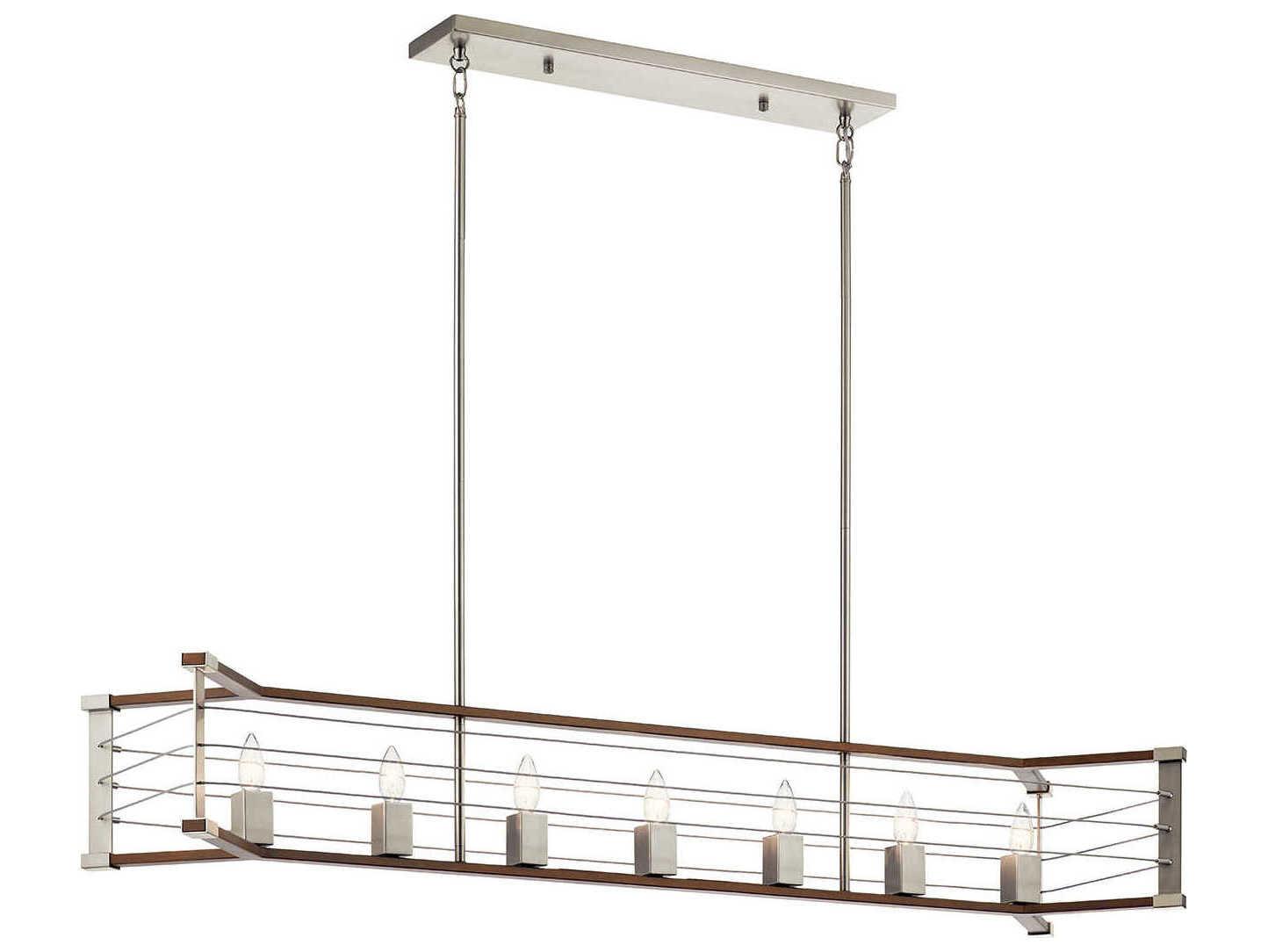 Kichler Lente 7-Light Brushed Nickel Brown Island Pendant