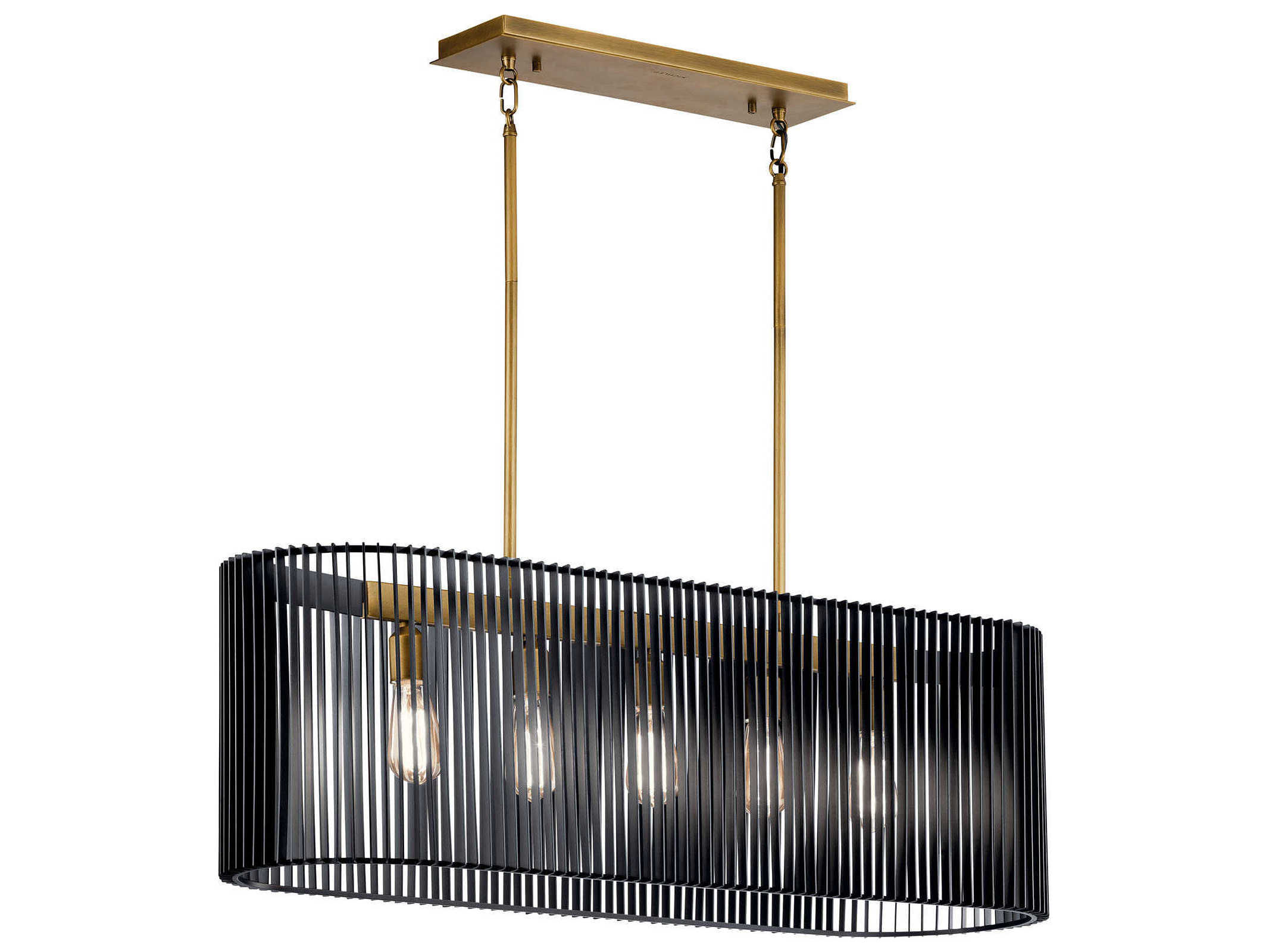 Kichler Linara 5-Light Black Geometric Linear Island Pendant