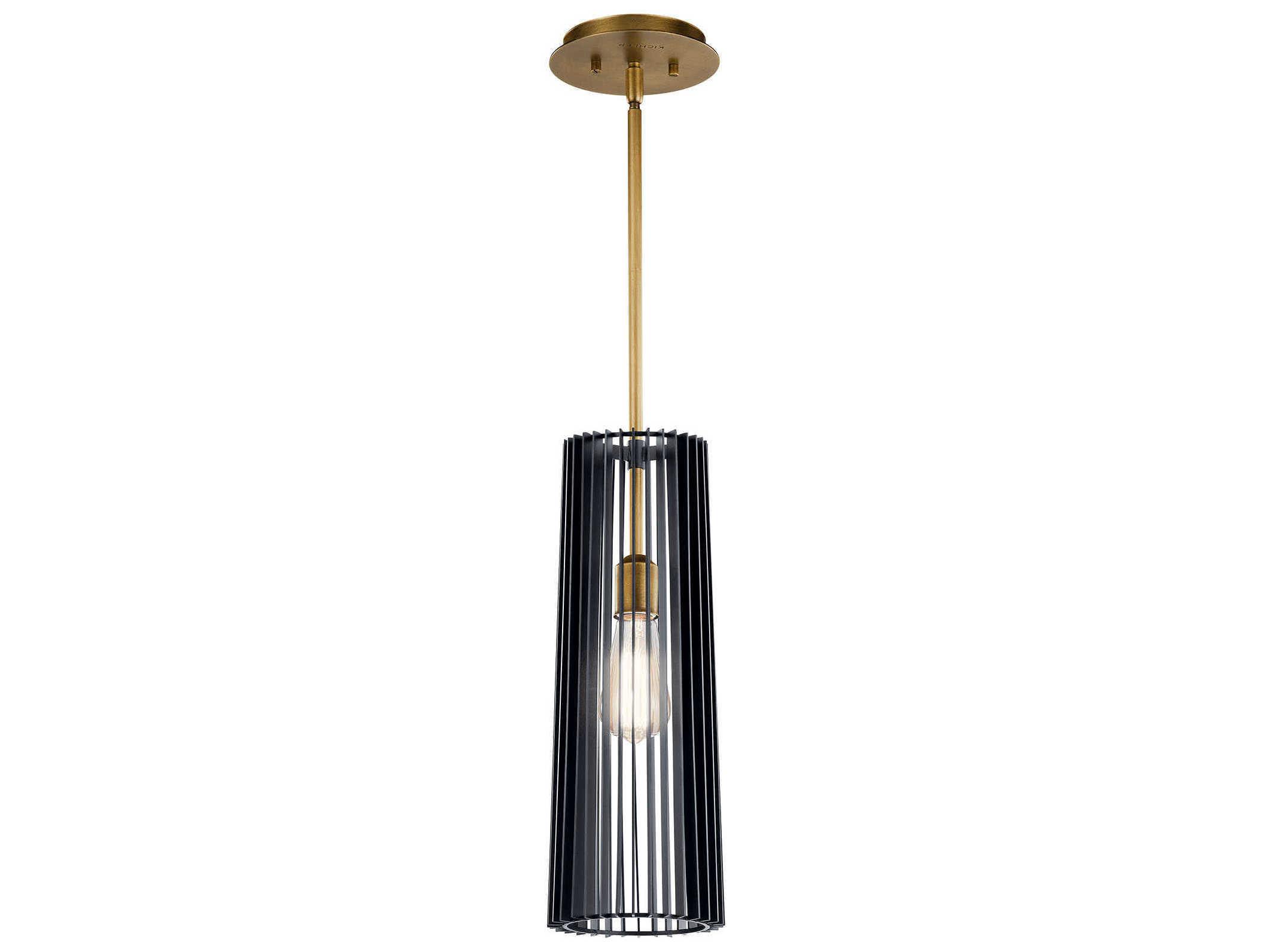 Kichler Linara 1-Light Black Cylinder Mini Pendant