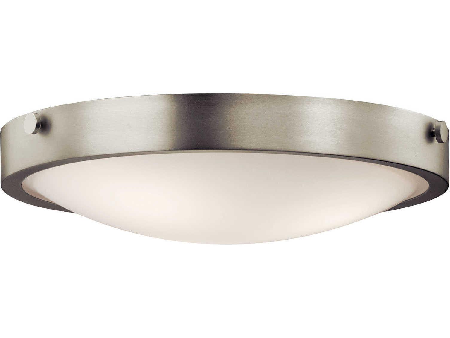 Kichler Lytham 3-Light Brushed Nickel Glass Round Flush Mount
