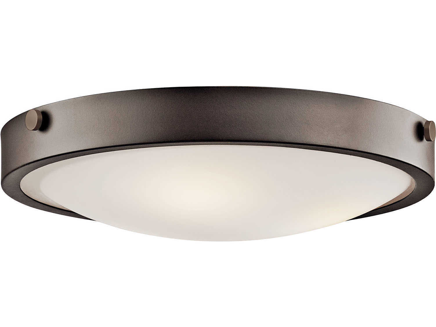 Kichler Lytham 3-Light Olde Bronze Glass Round Flush Mount