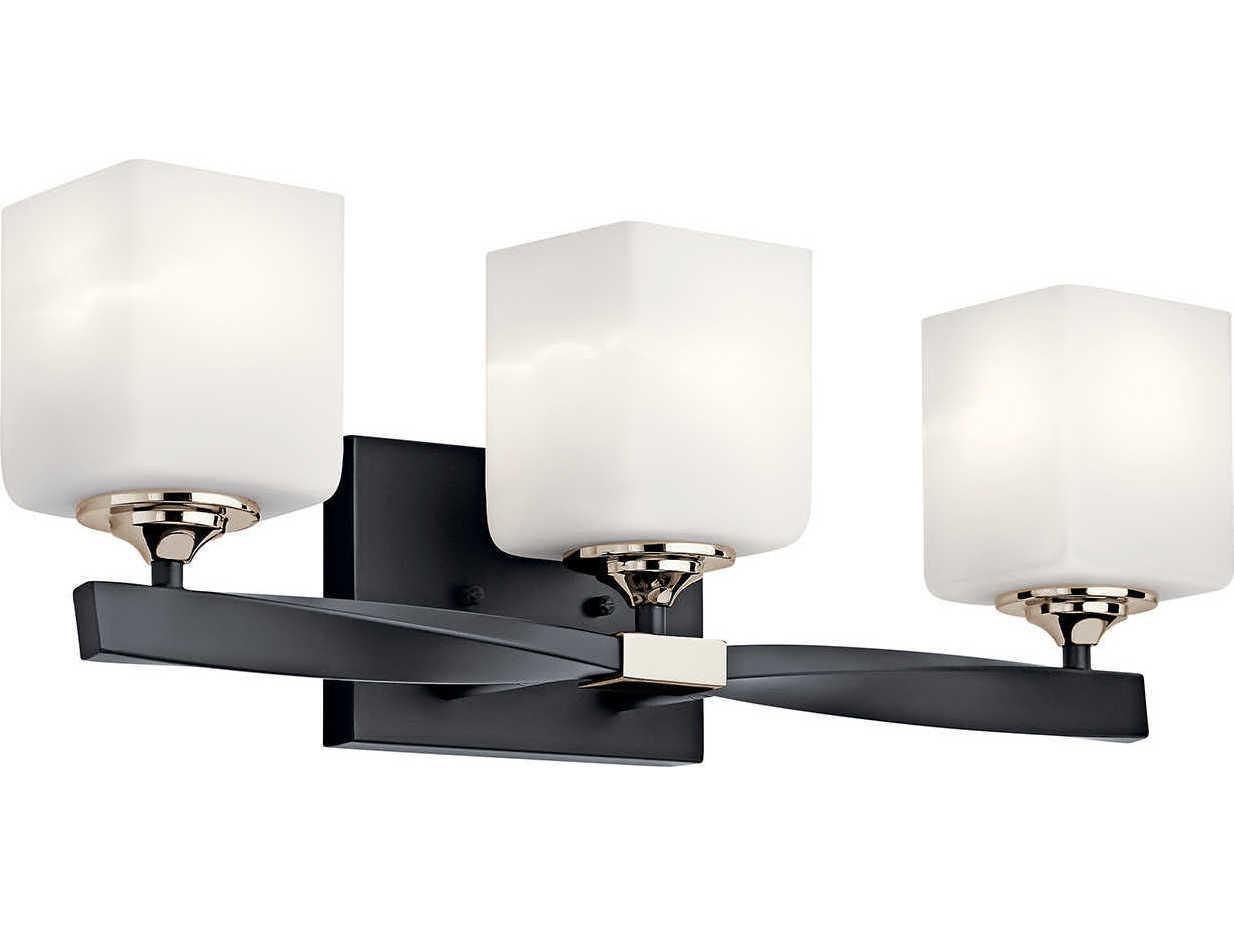 Kichler Marette 3-Light Black Glass Vanity Light