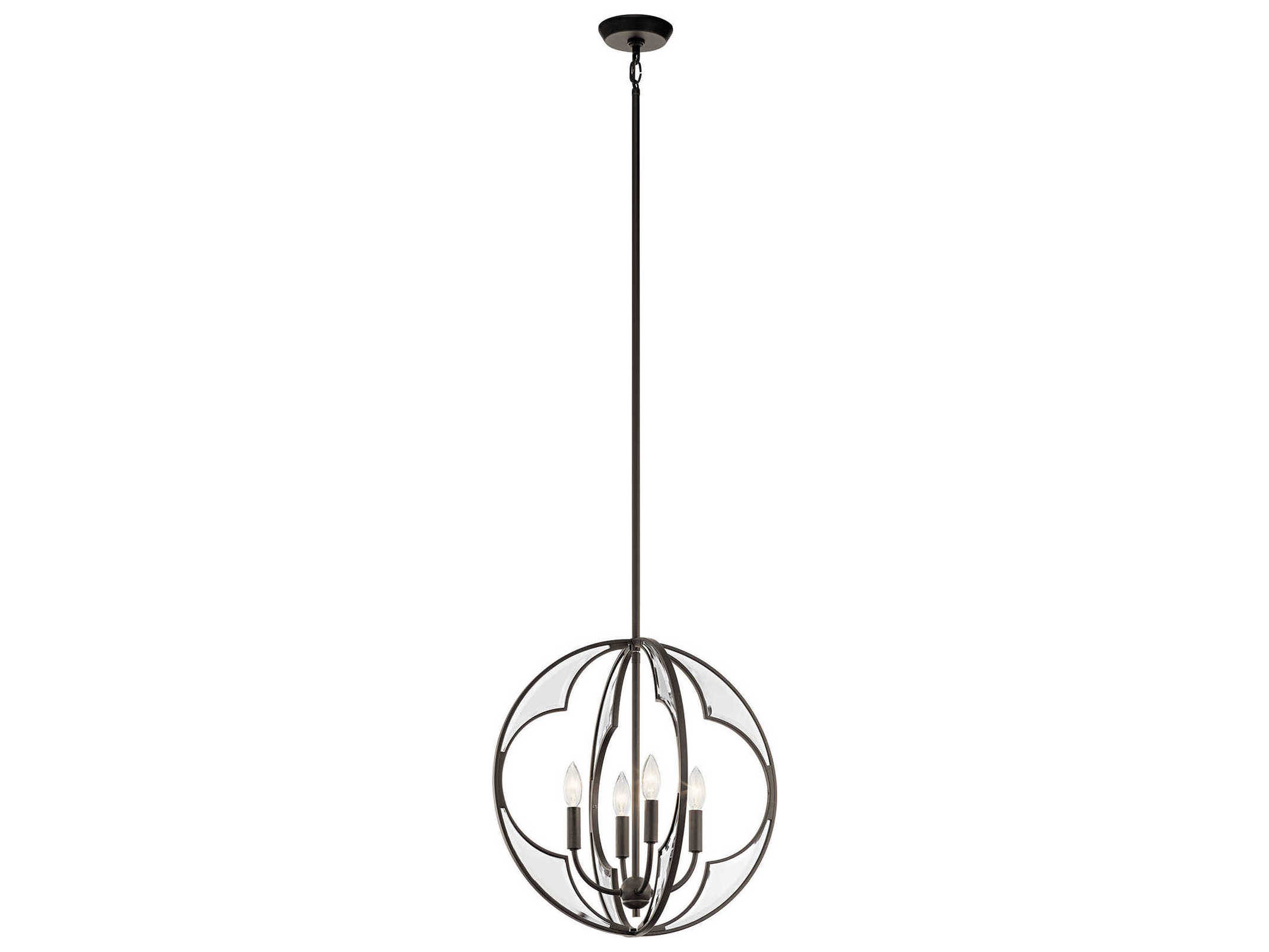Kichler Montavello 4-Light Olde Bronze Glass Candelabra Geometric Chandelier