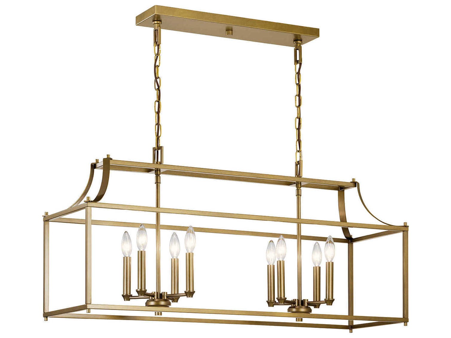 Kichler Morrigan 8-Light Natural Brass Linear Island Pendant