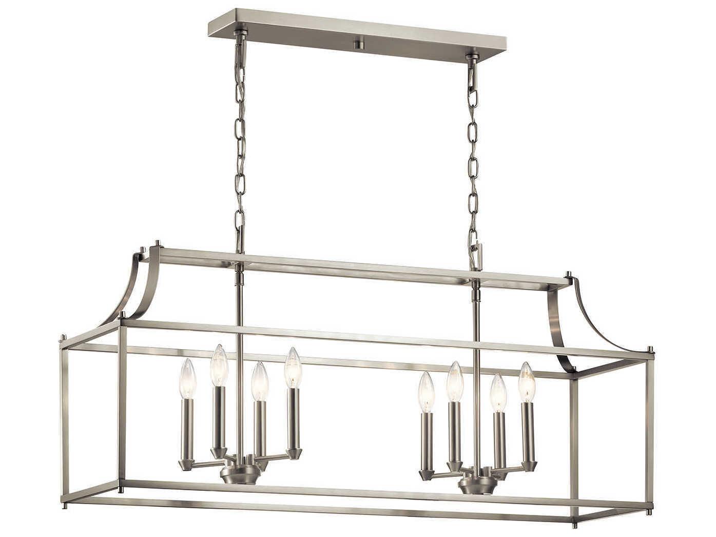 Kichler Morrigan 8-Light Brushed Nickel Linear Island Pendant