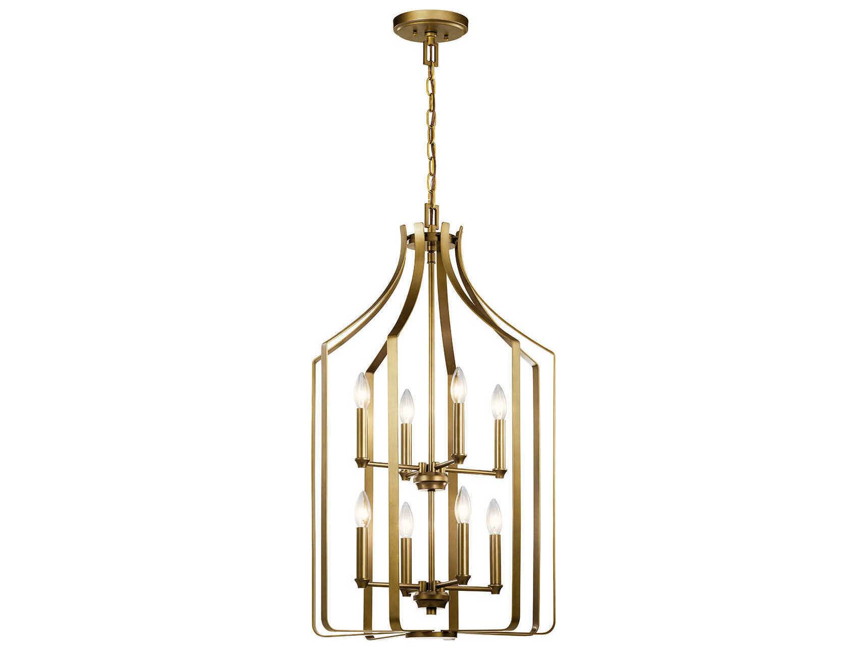Kichler Morrigan 8-Light Natural Brass Candelabra Chandelier
