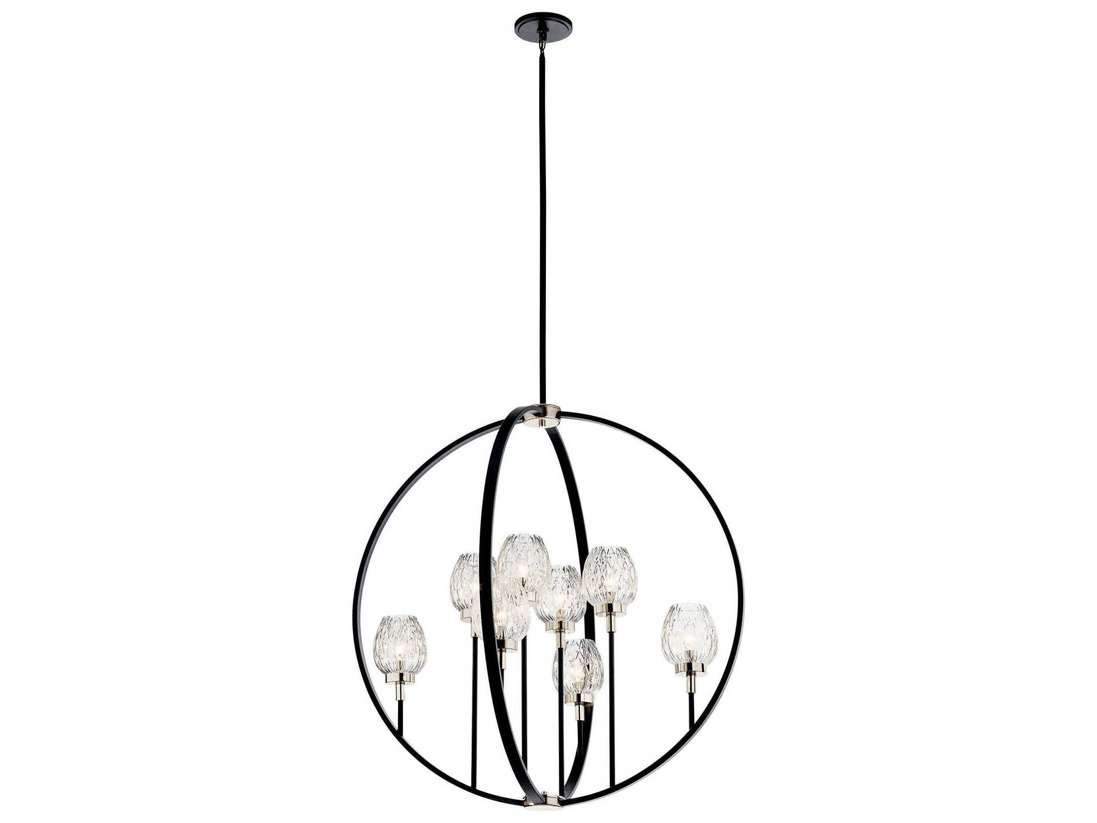 Kichler Moyra 8-Light Black Glass Candelabra Chandelier