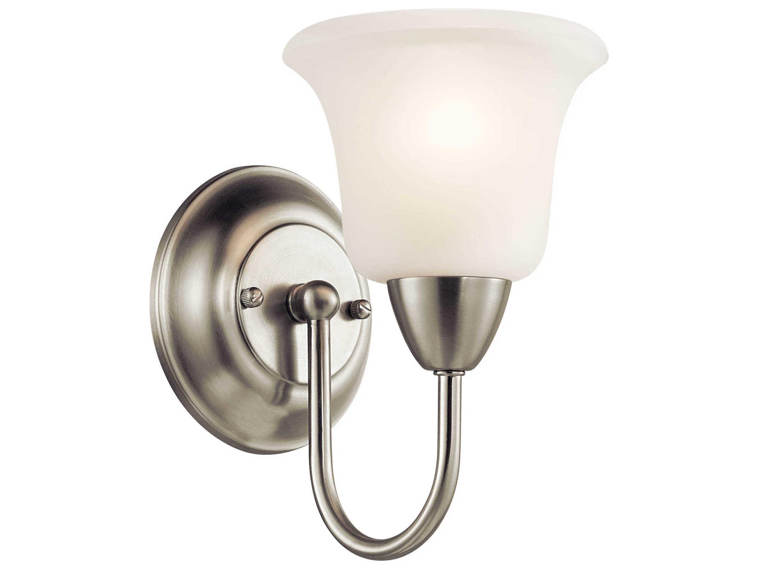 Kichler Nicholson 1-Light Brushed Nickel Glass Wall Sconce