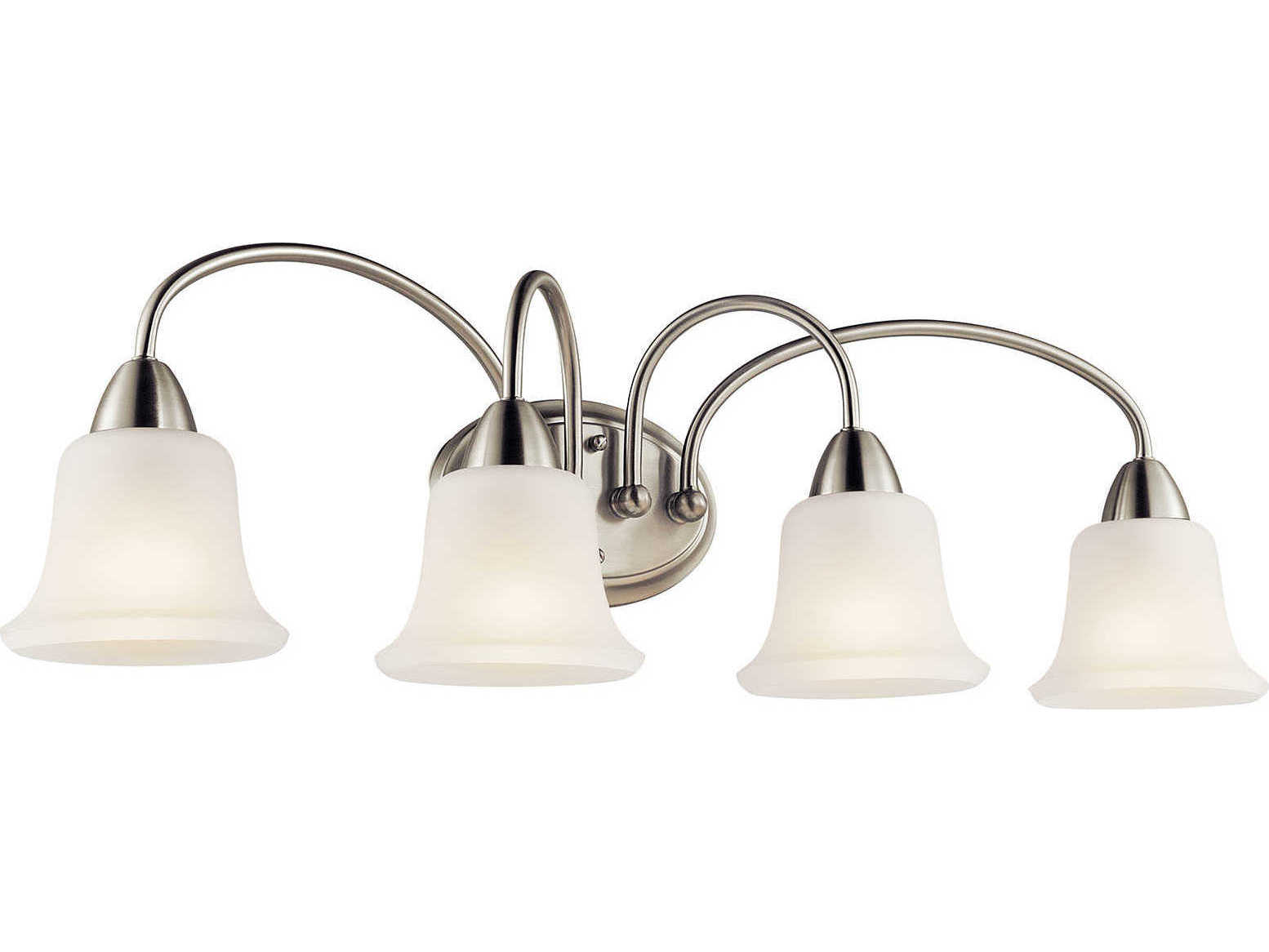 Kichler Nicholson 4-Light Brushed Nickel Glass Vanity Light