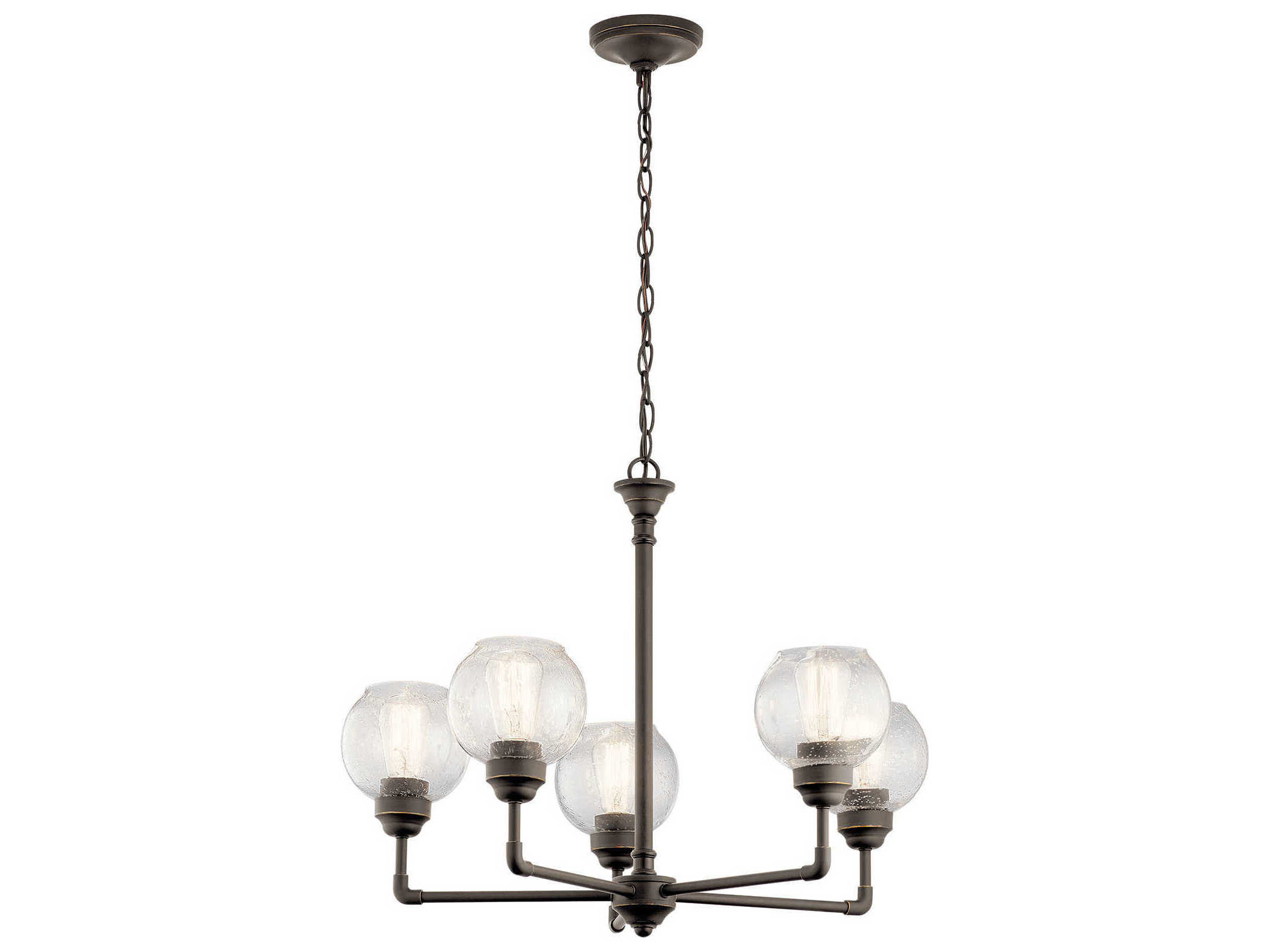 Kichler Niles 5-Light Olde Bronze Glass Globe Round Chandelier