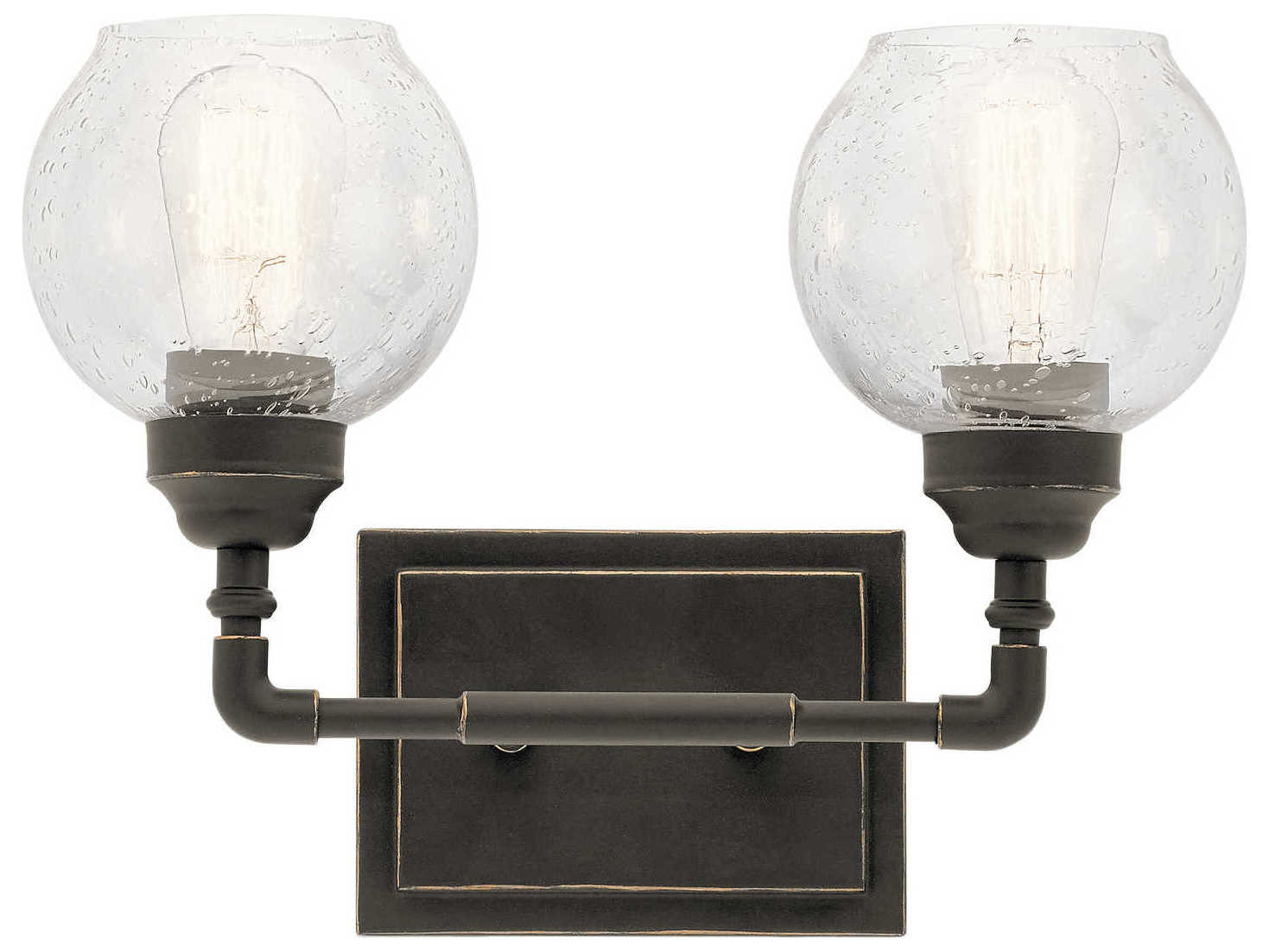 Kichler Niles 2-Light Olde Bronze Glass Vanity Light