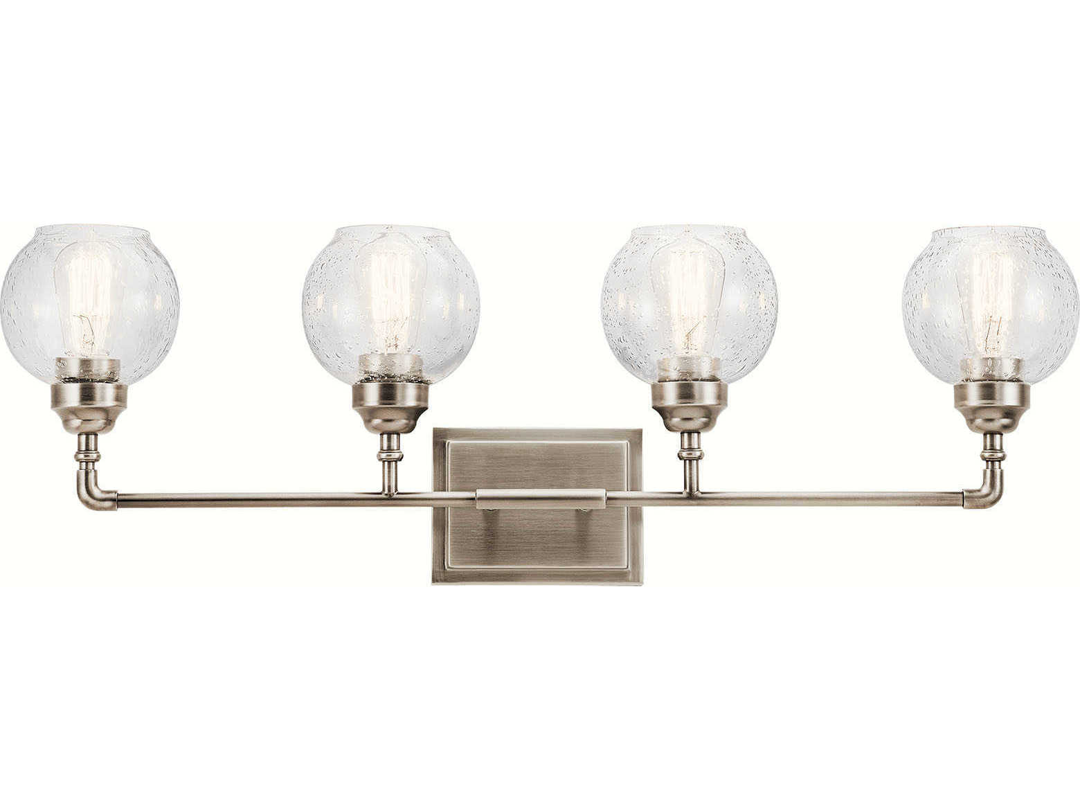 Kichler Niles 4-Light Antique Pewter Glass Vanity Light
