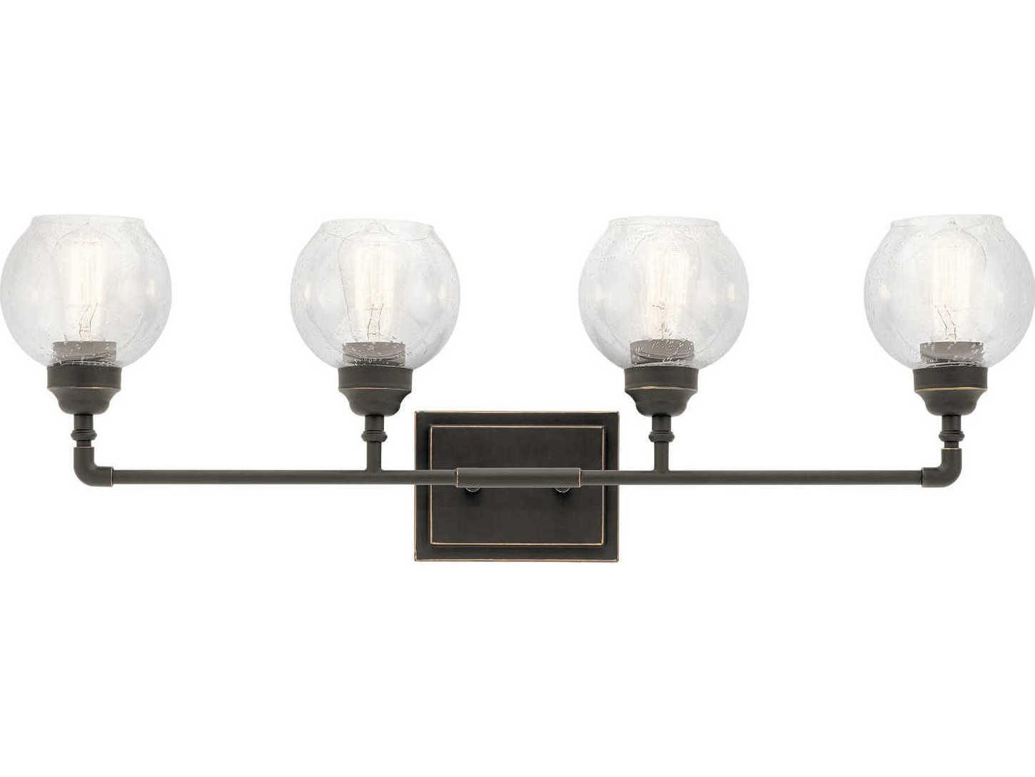Kichler Niles 4-Light Olde Bronze Glass Vanity Light