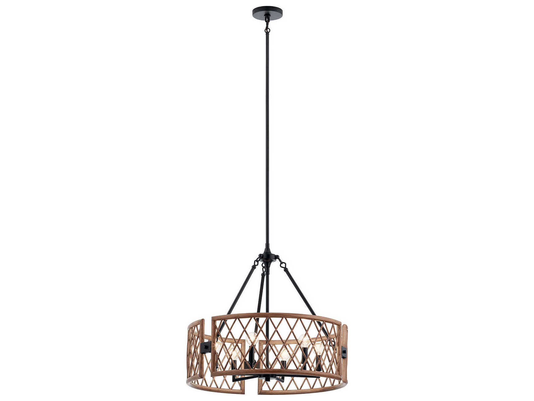 Kichler Oana 6-Light Palm Black Candelabra Chandelier