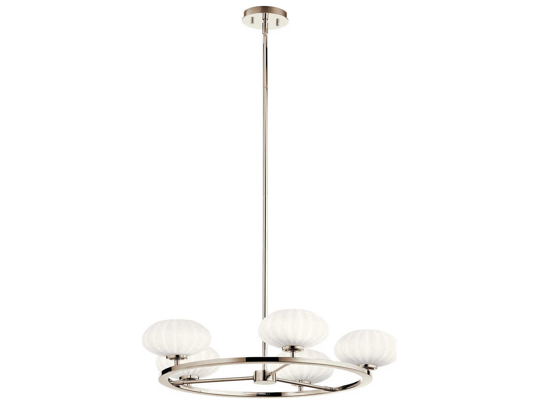 Kichler Pim 6-Light Polished Nickel Glass Linear Round Chandelier