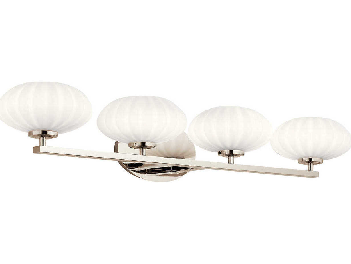 Kichler Pim 4-Light Polished Nickel Glass Vanity Light