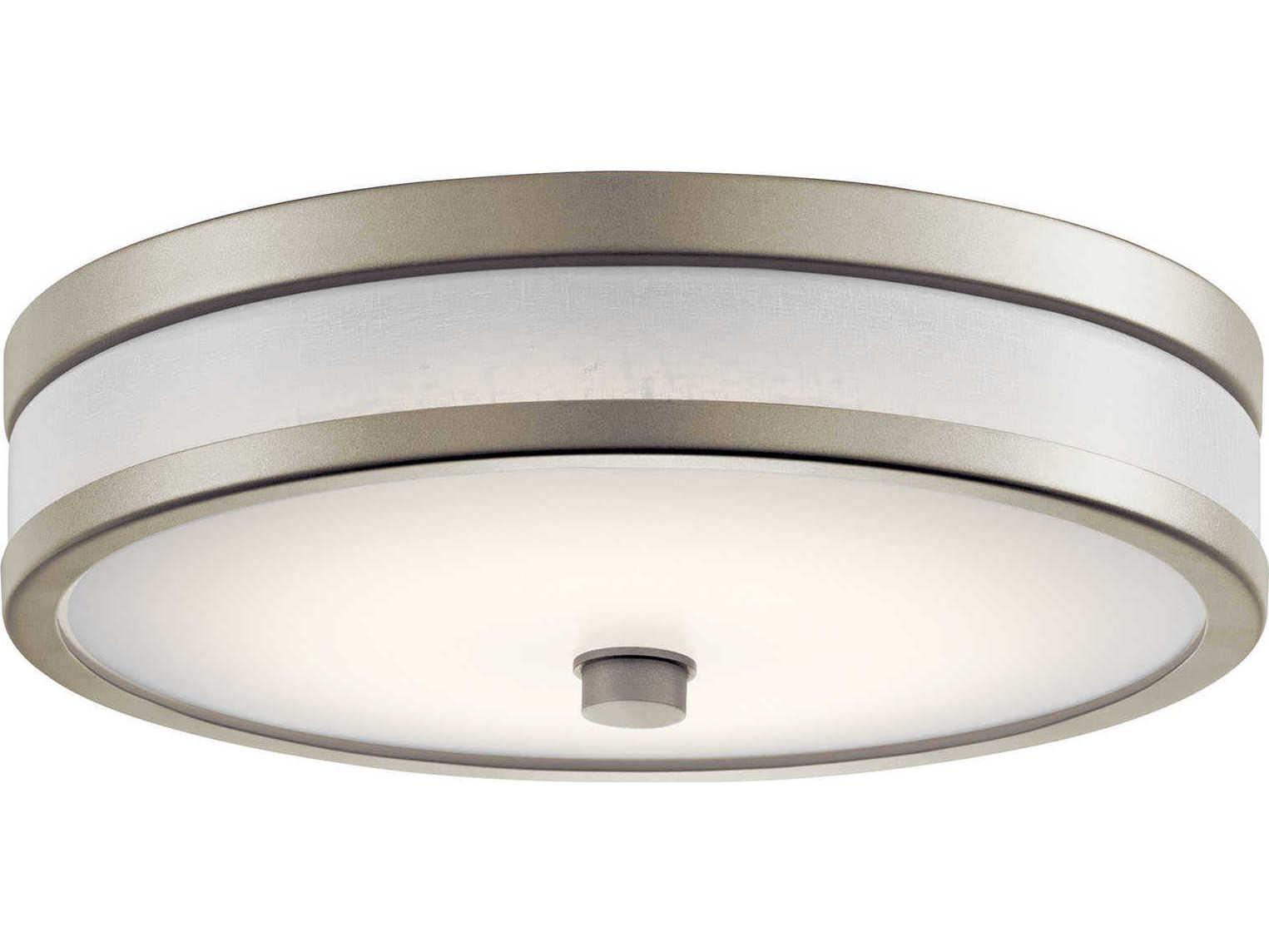 Kichler Pira Brushed Nickel LED Drum Round Flush Mount