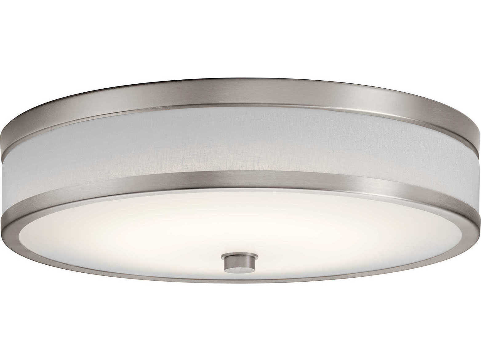 Kichler Pira Champagne Gray LED Drum Round Flush Mount