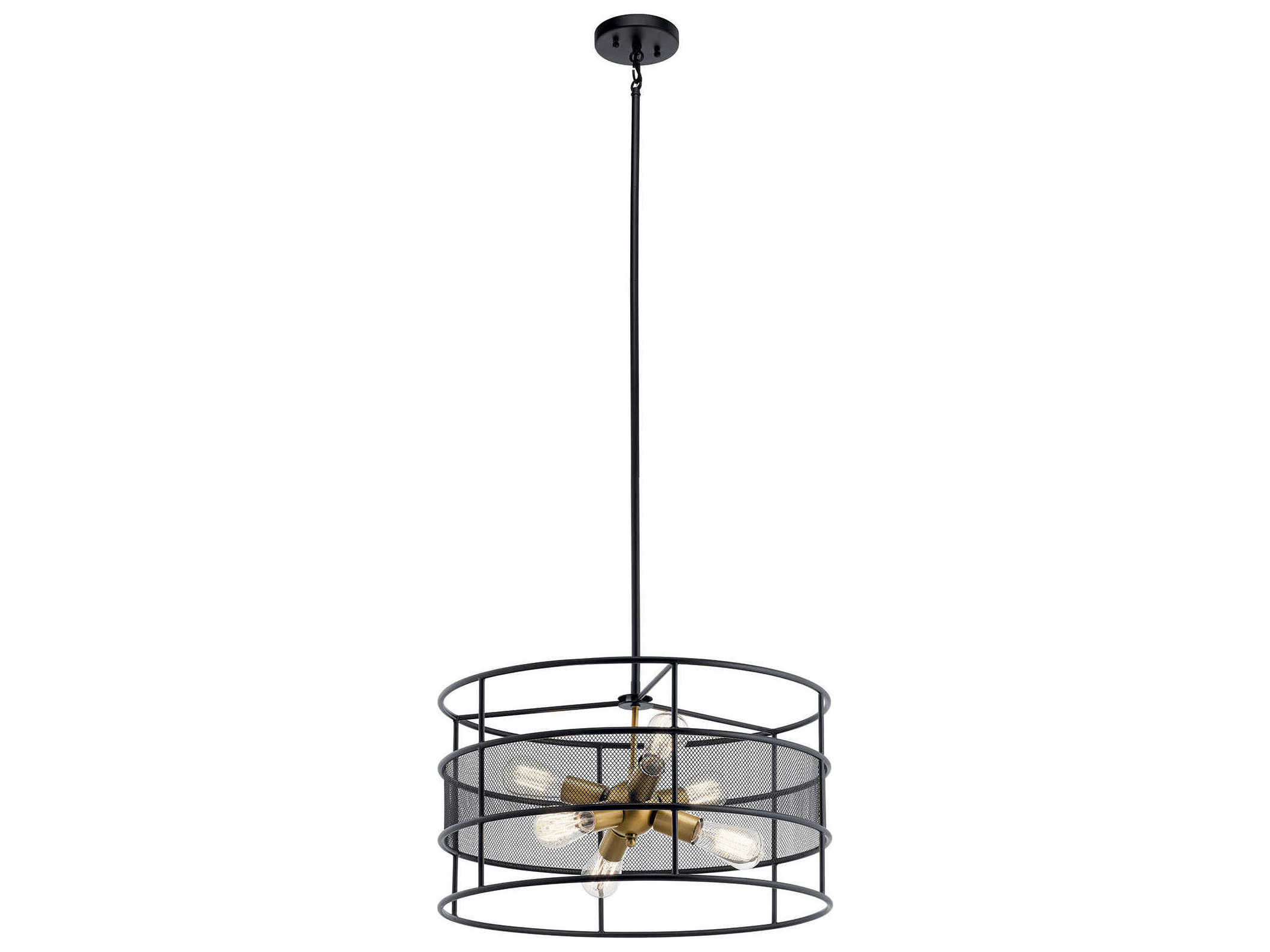 Kichler Piston 6-Light Black Drum Pendant