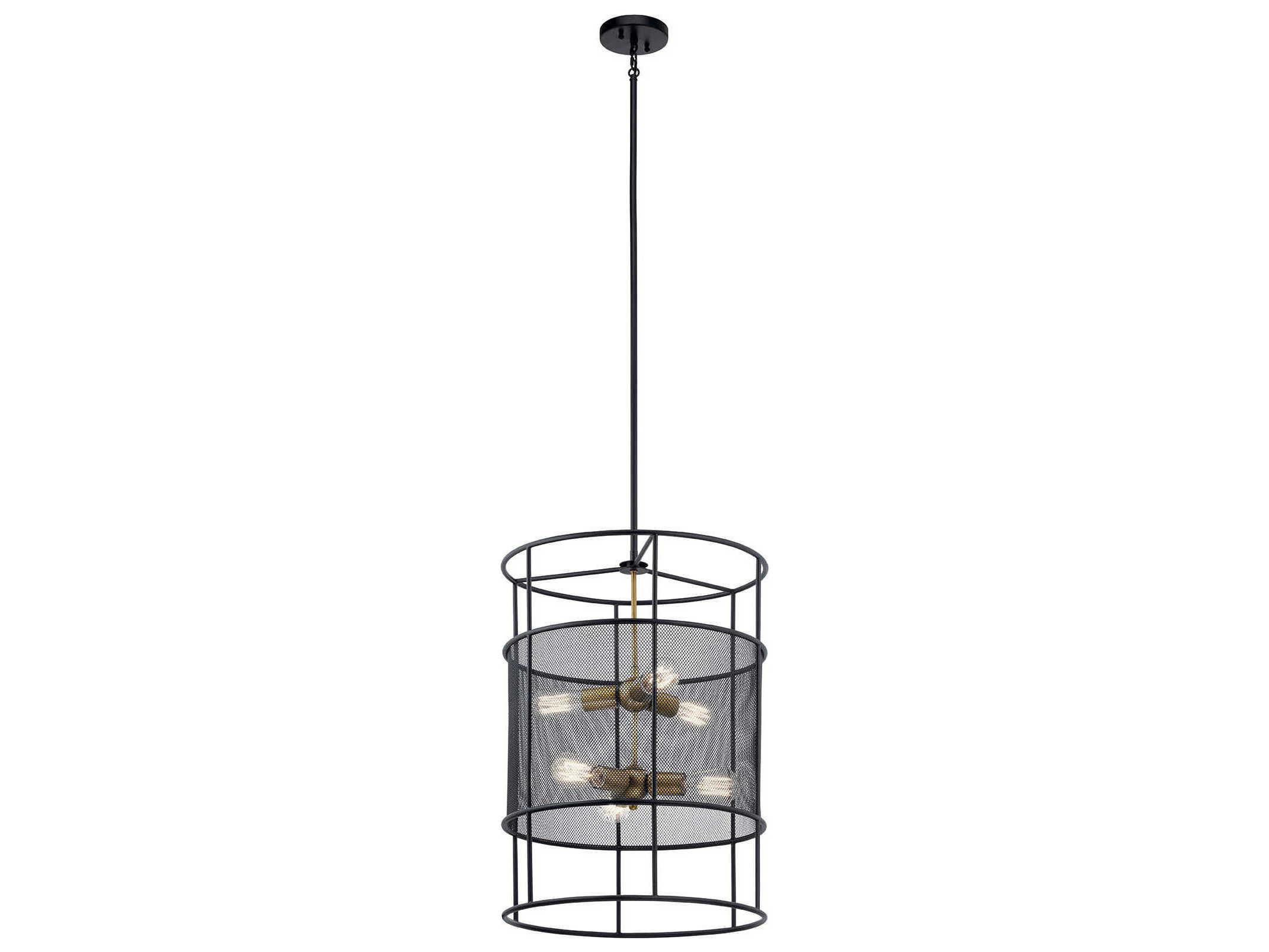 Kichler Piston 6-Light Black Cylinder Round Pendant