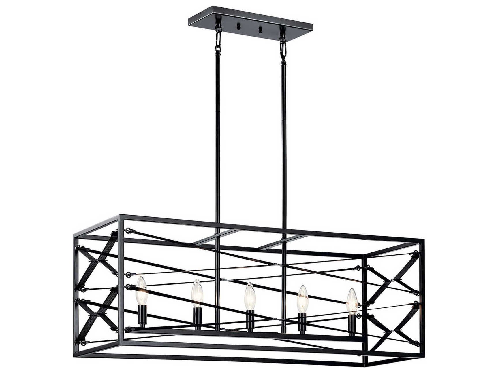 Kichler Sevan 5-Light Black Linear Island Pendant