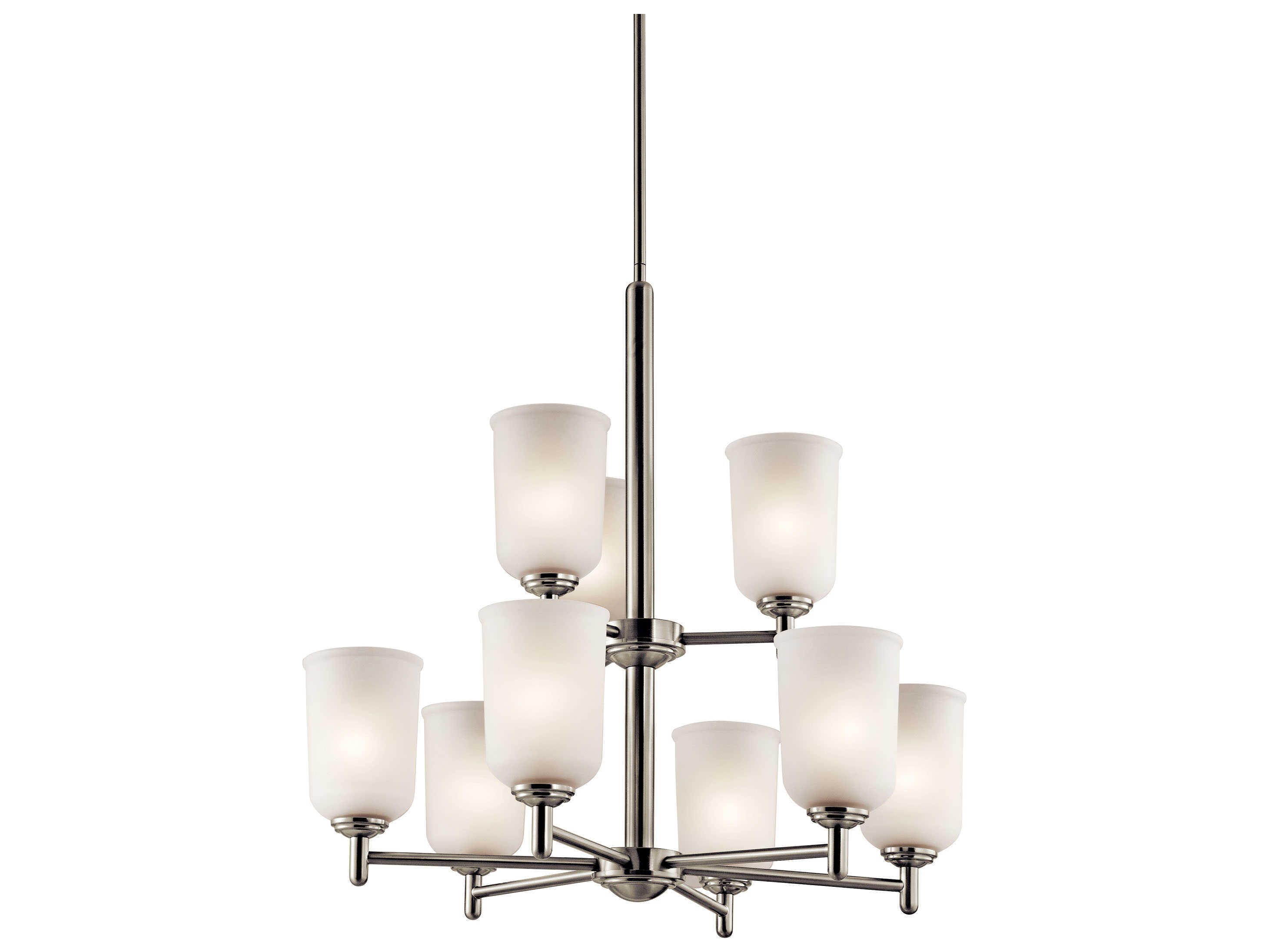 Kichler Shailene 9-Light Brushed Nickel Glass Bell Chandelier