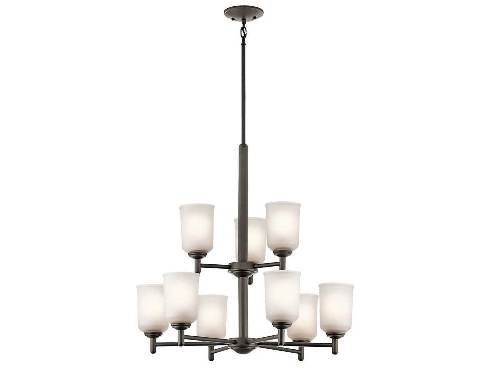 Kichler Shailene 9-Light Olde Bronze Glass Bell Chandelier