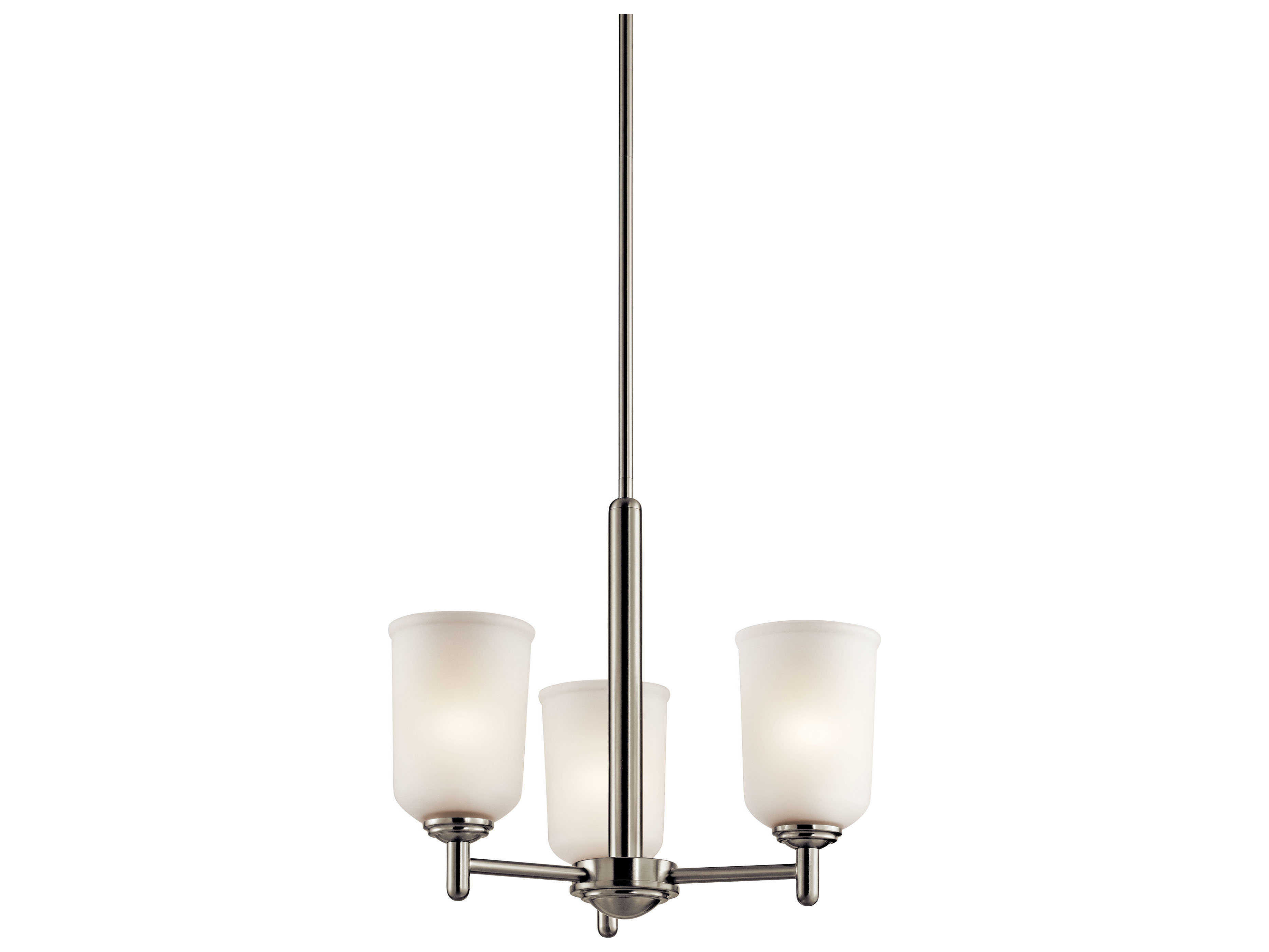 Kichler Shailene 3-Light Brushed Nickel Glass Bell Chandelier