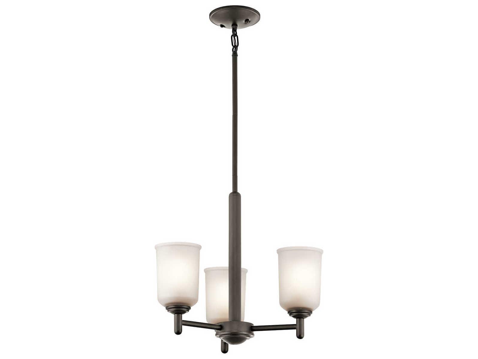 Kichler Shailene 3-Light Olde Bronze Glass Bell Chandelier