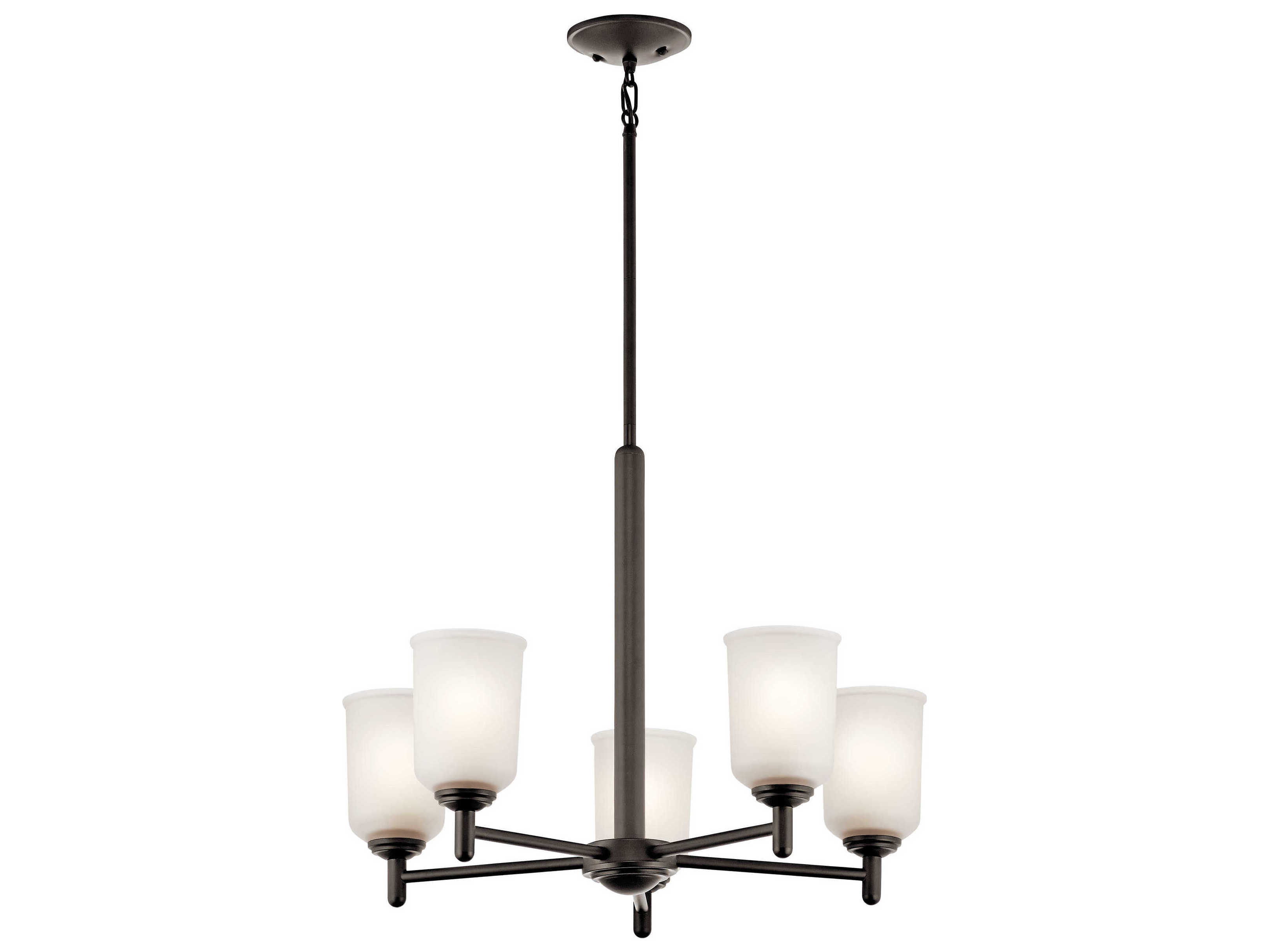 Kichler Shailene 5-Light Olde Bronze Glass Bell Chandelier