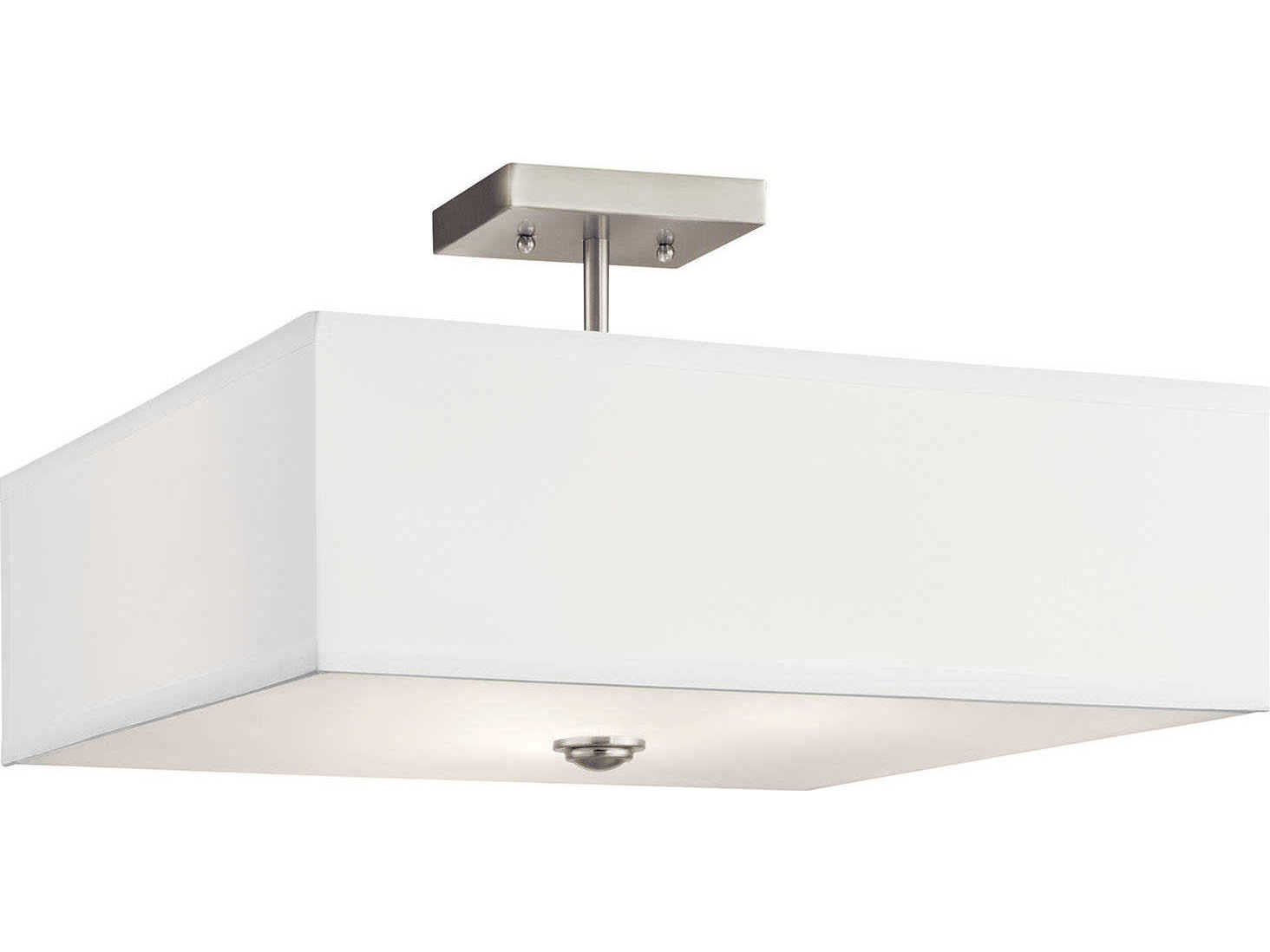 Kichler Shailene 3-Light Brushed Nickel Glass Geometric Round Semi Flush Mount