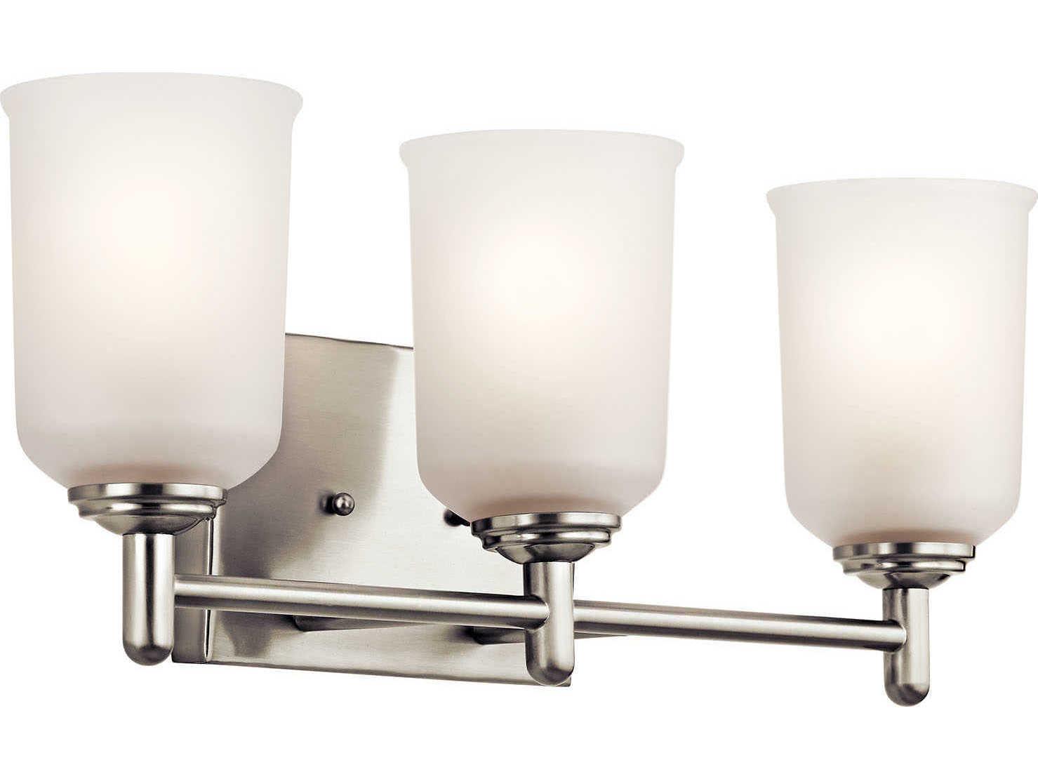 Kichler Shailene 3-Light Brushed Nickel Glass Vanity Light