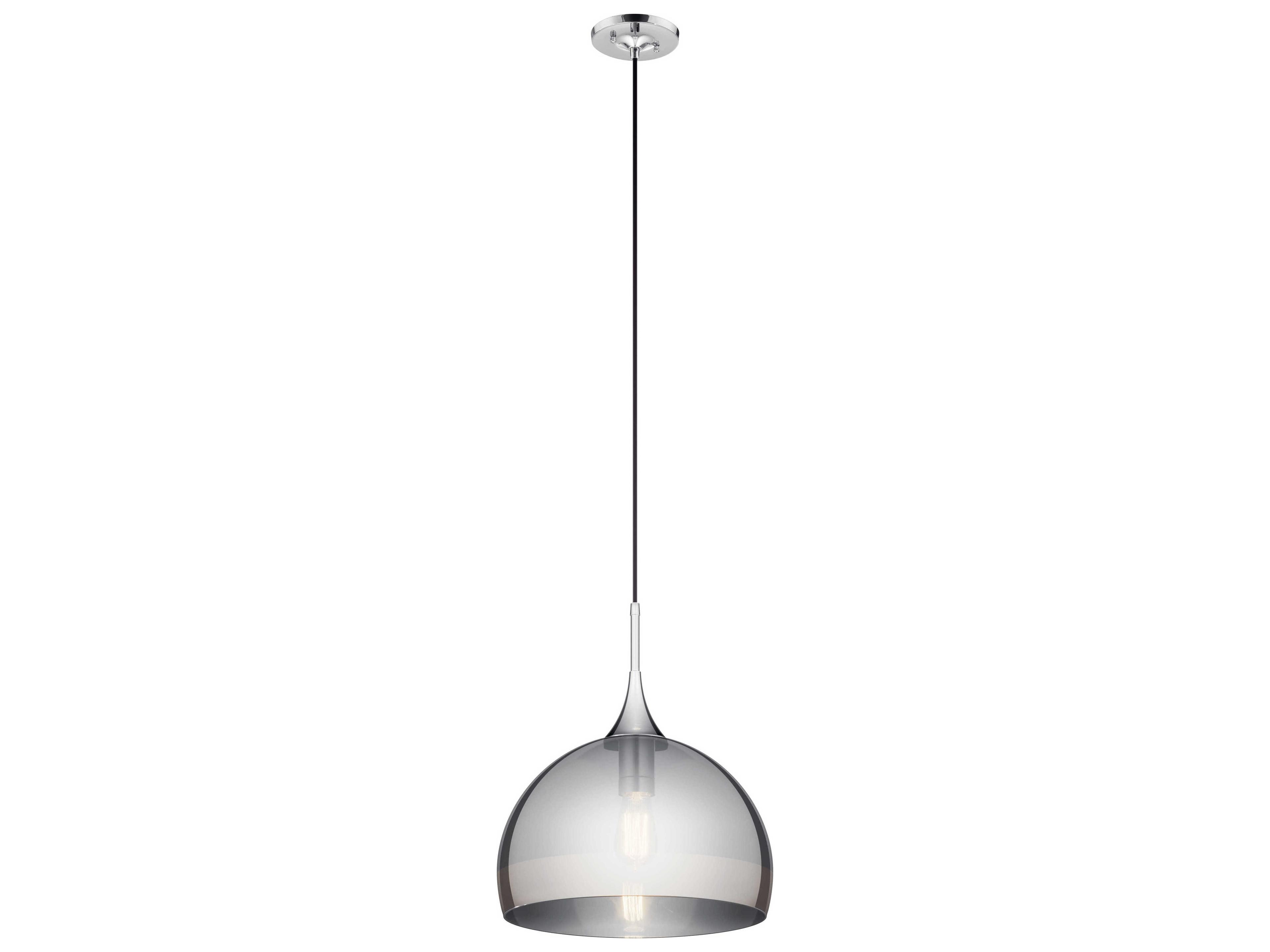 Kichler Tabot 1-Light Chrome Glass Dome Geometric Pendant