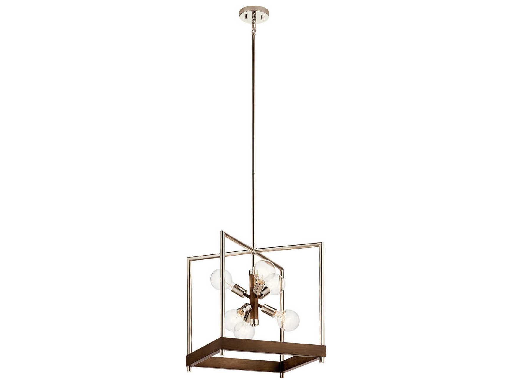 Kichler Tanis 6-Light Auburn Stained Brown Geometric Pendant