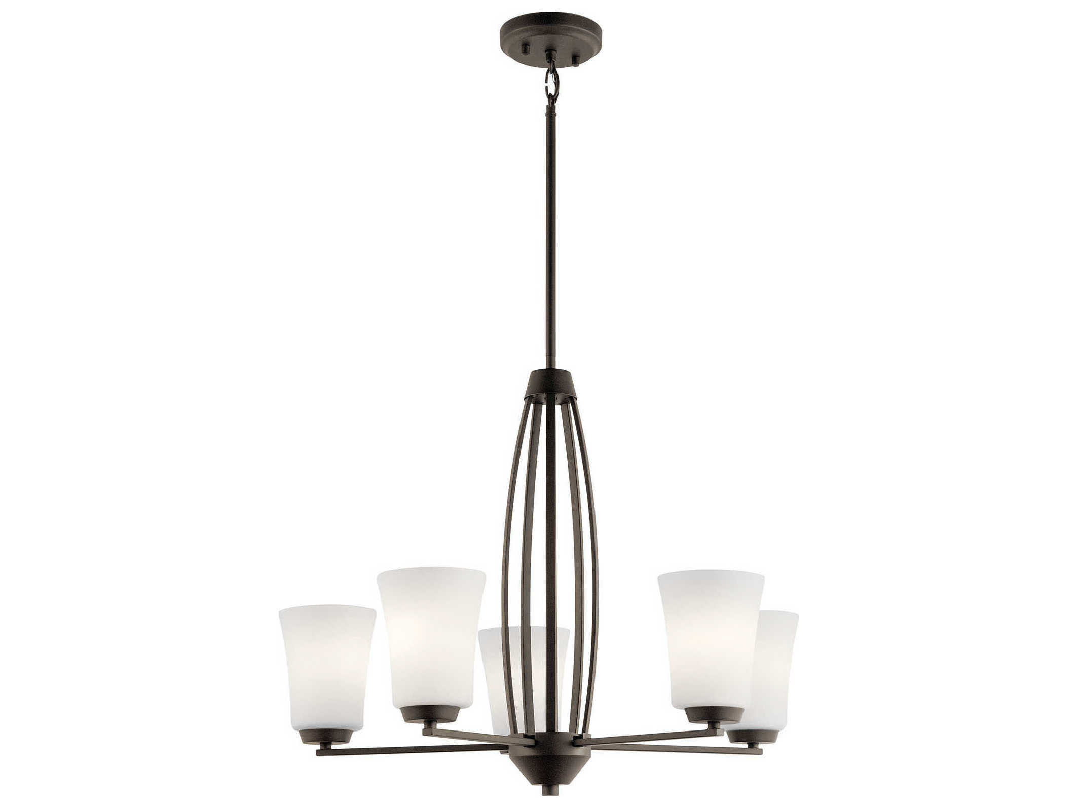 Kichler Tao 5-Light Olde Bronze Glass Bell Chandelier
