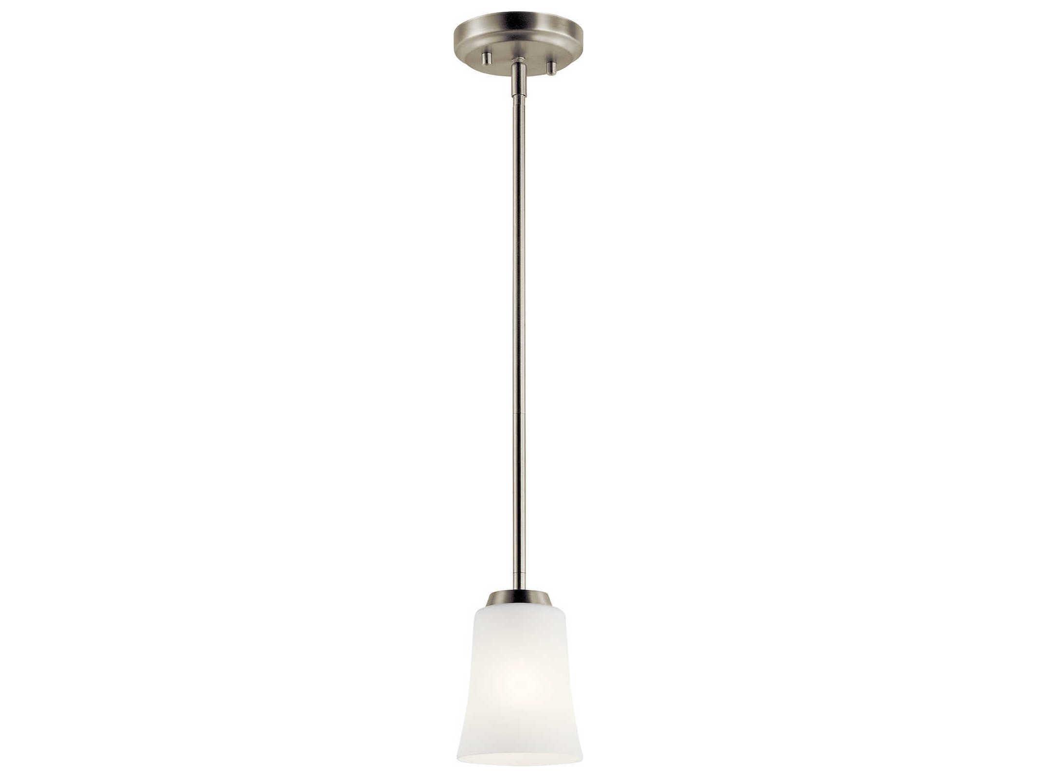 Kichler Tao 1-Light Brushed Nickel Glass Bell Mini Pendant