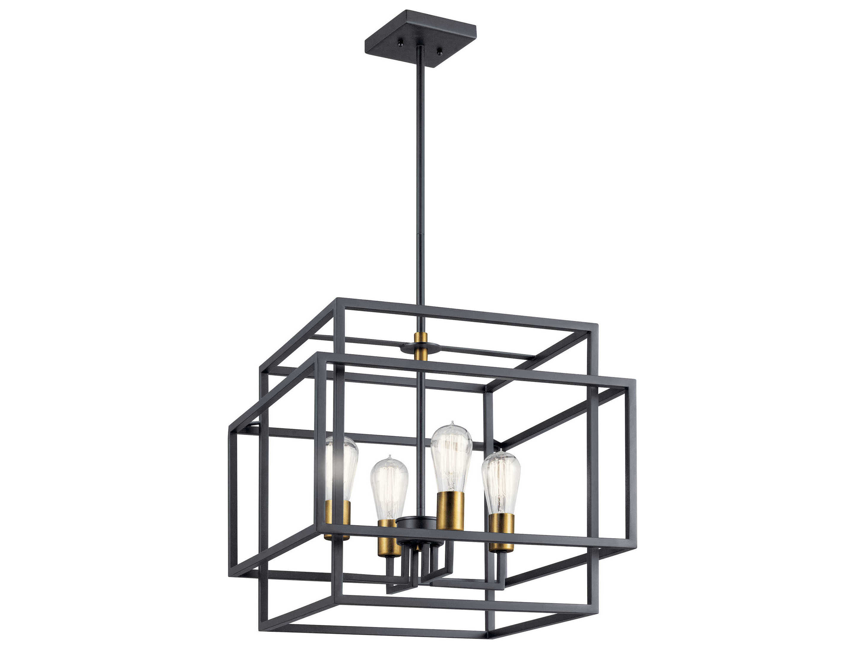 Kichler Taubert 4-Light Black Geometric Linear Pendant