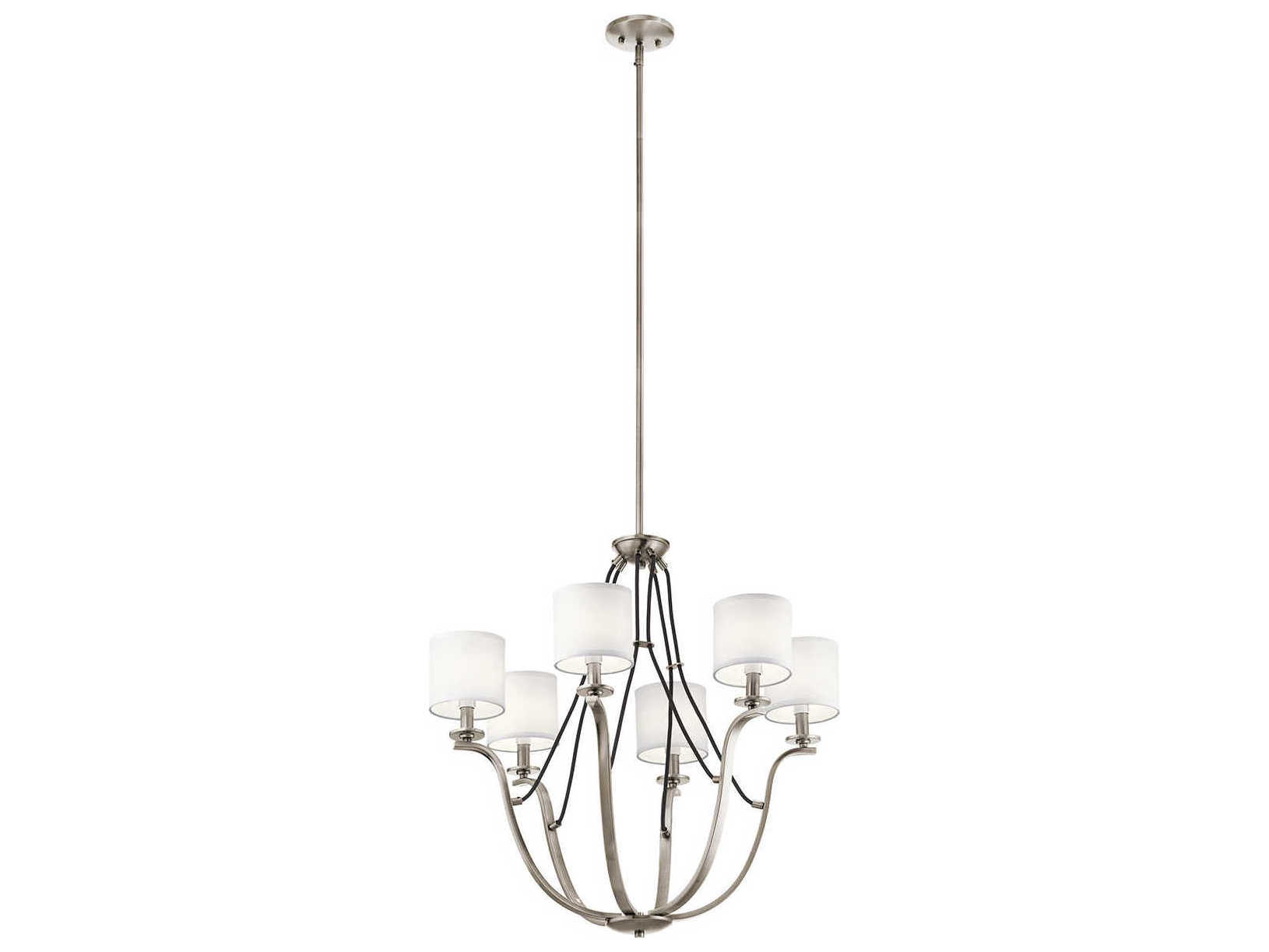 Kichler Thisbe 6-Light Classic Pewter Candelabra Cylinder Chandelier