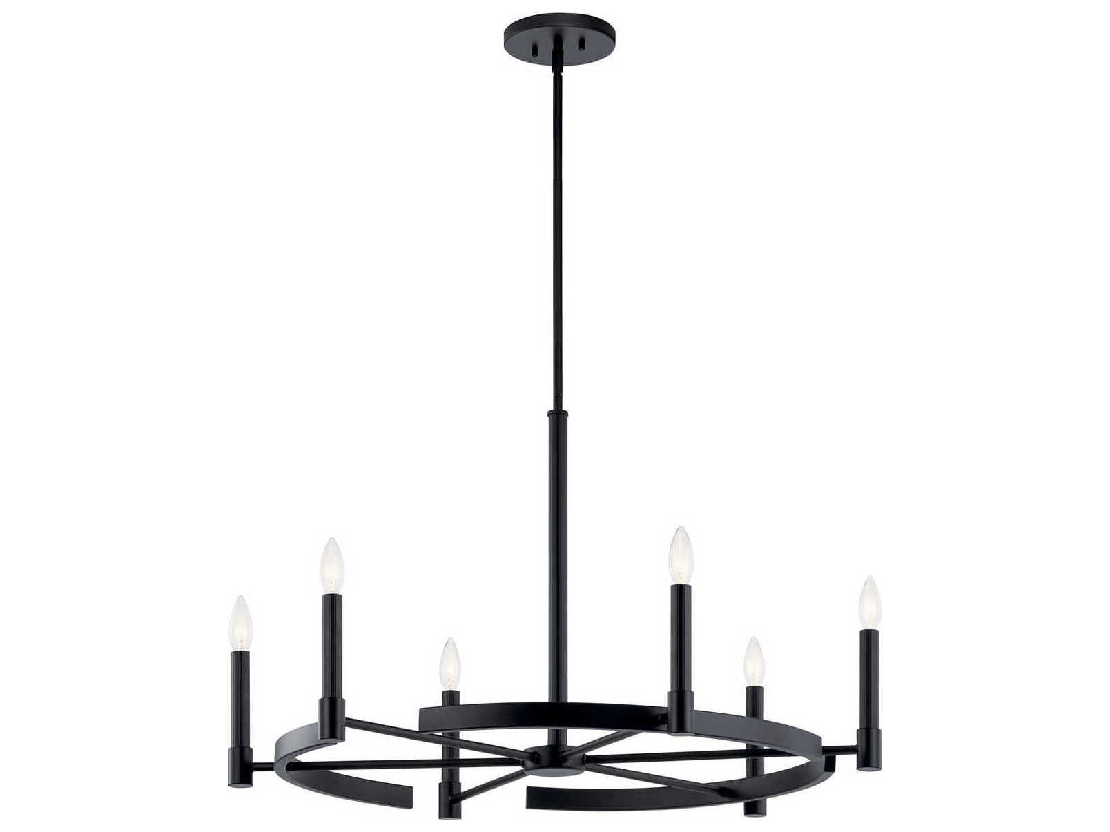 Kichler Tolani 6-Light Black Candelabra Round Chandelier